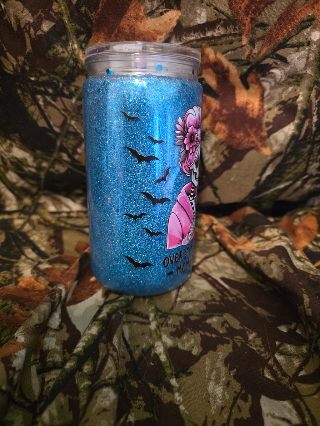 16 oz Plastic Snow Globe Tumbler – Over Stimulated Moms Club Design