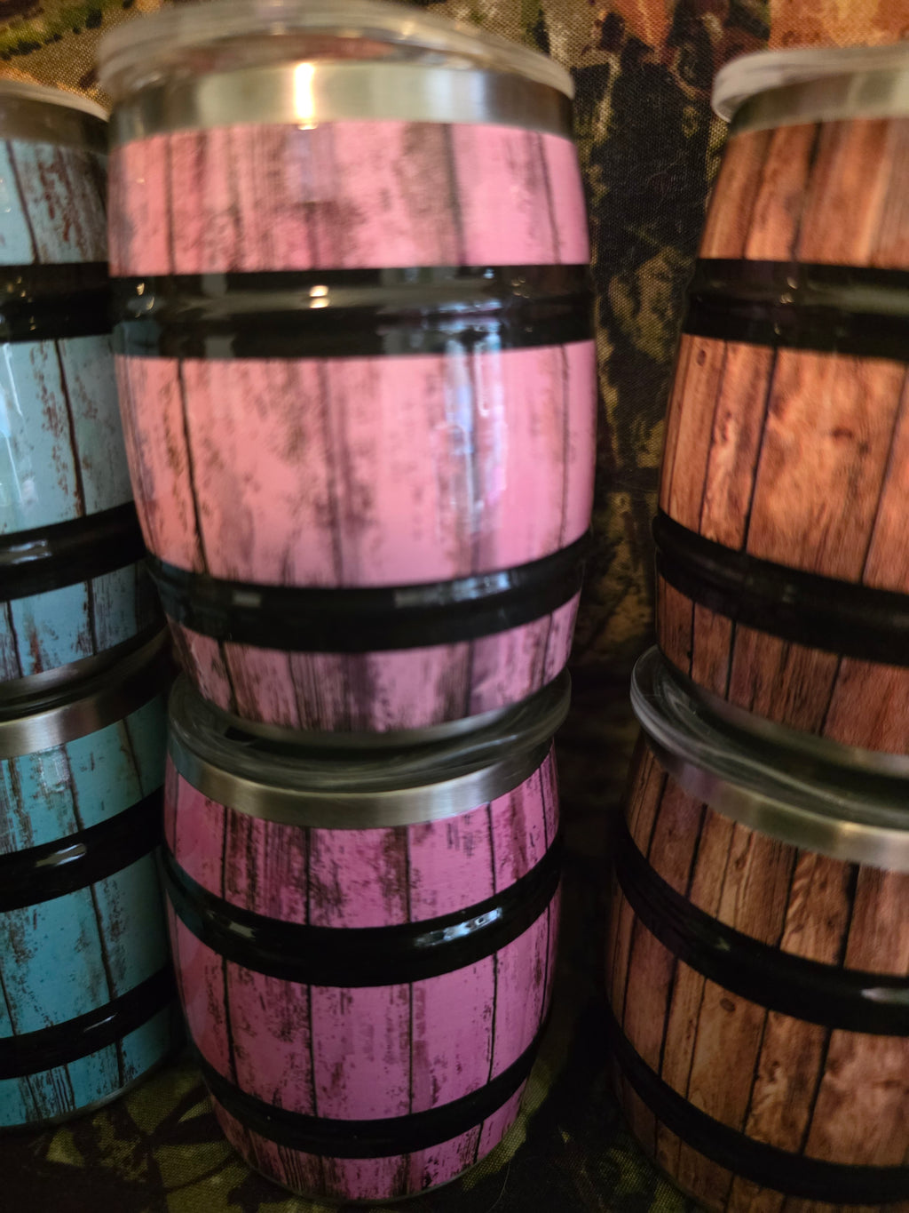Rustic Barrel Style Stainless Steel Tumblers – Choose Your Design
