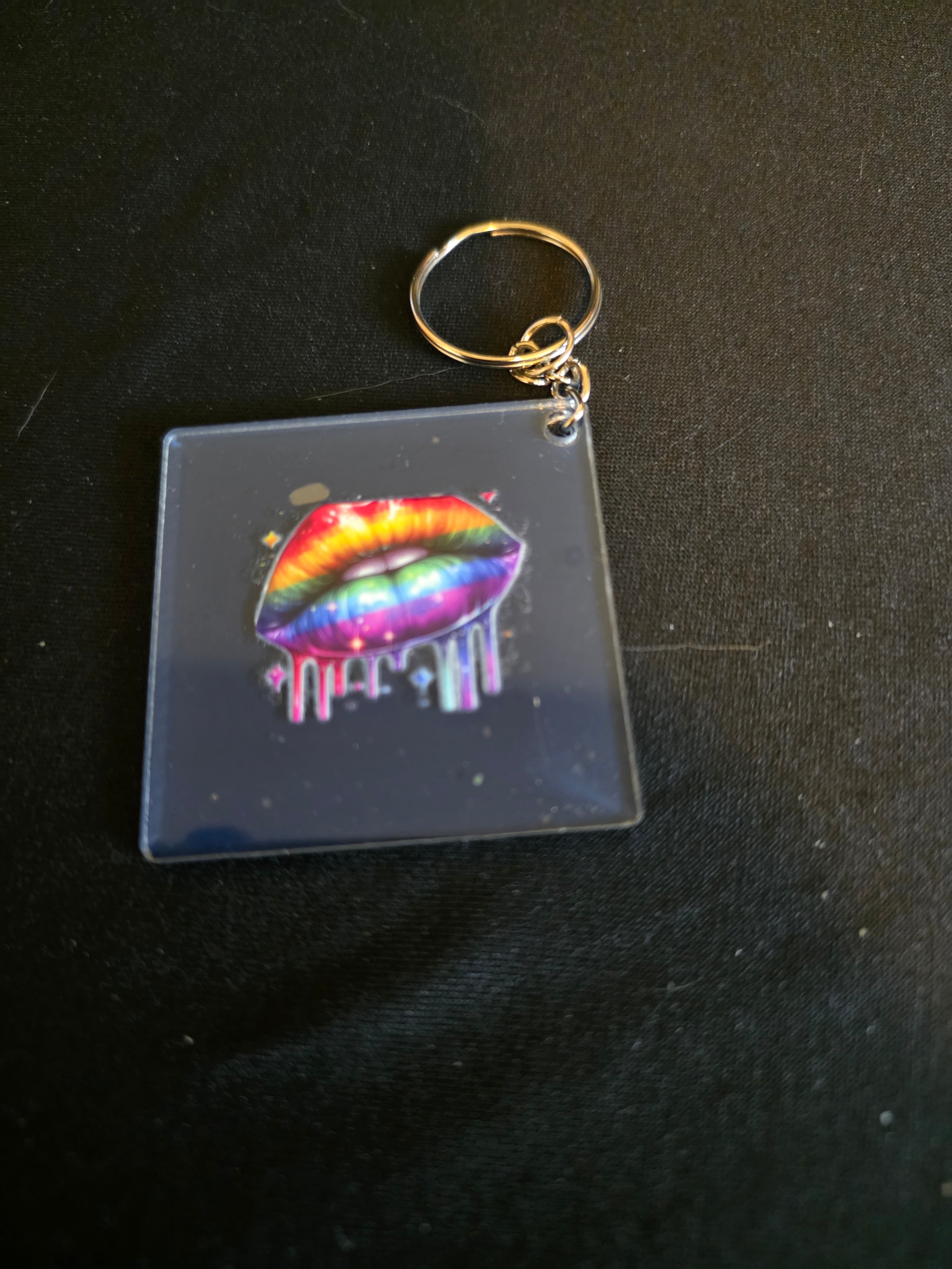 Handmade Acrylic Square Keychains – Assorted Designs