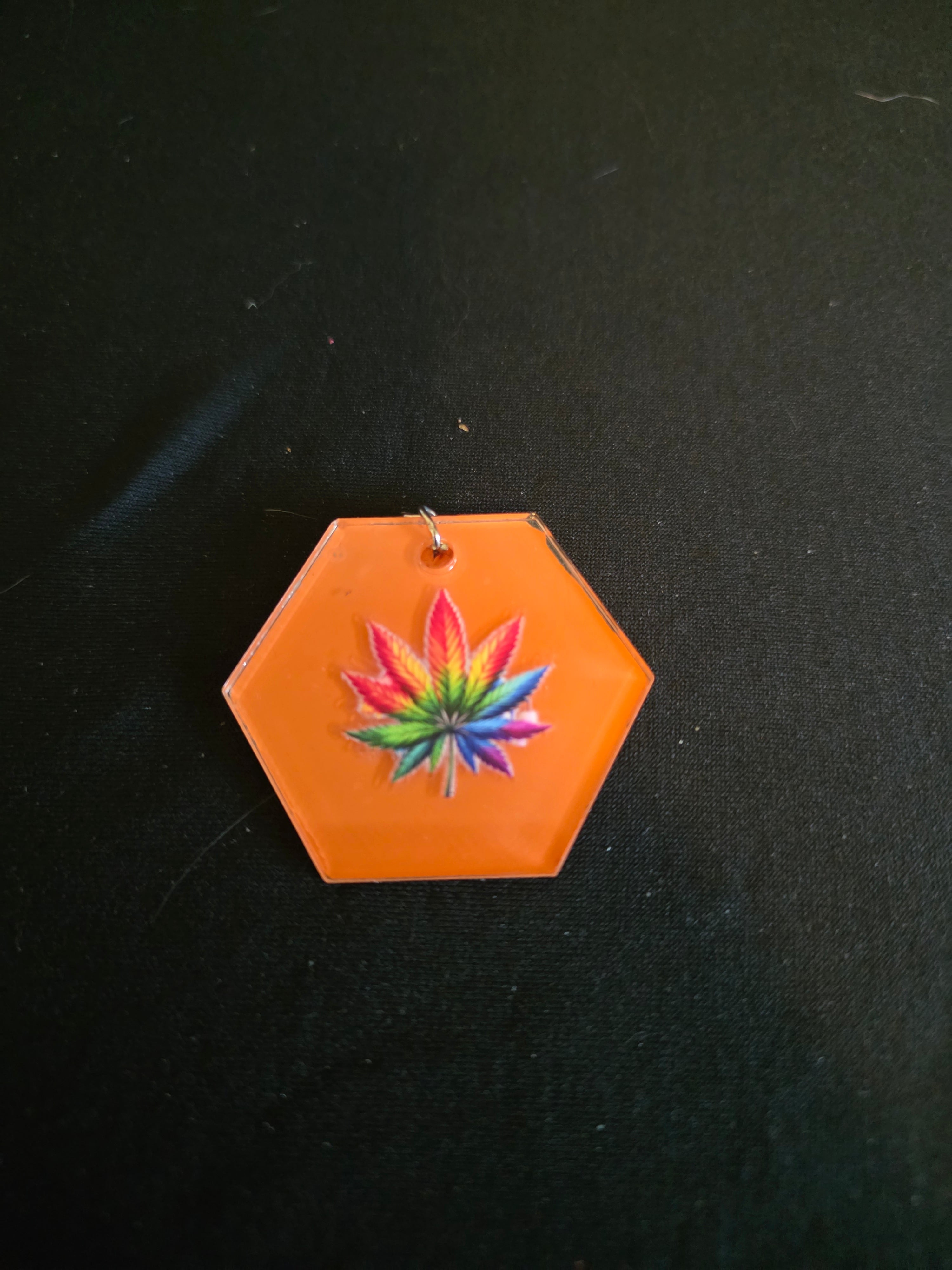 Handmade Hexagon Acrylic Keychains – Multiple Designs Available