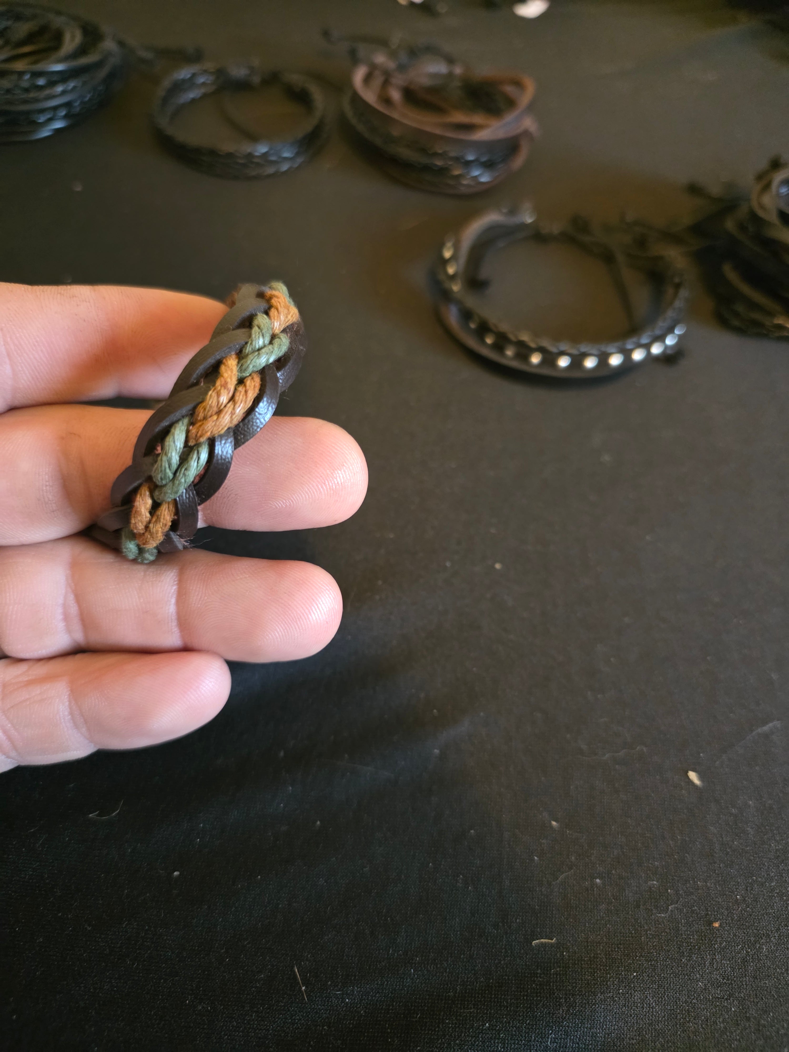 Classic Leather Bracelet Collection II – Adjustable Braided & Layered Leather Bracelets