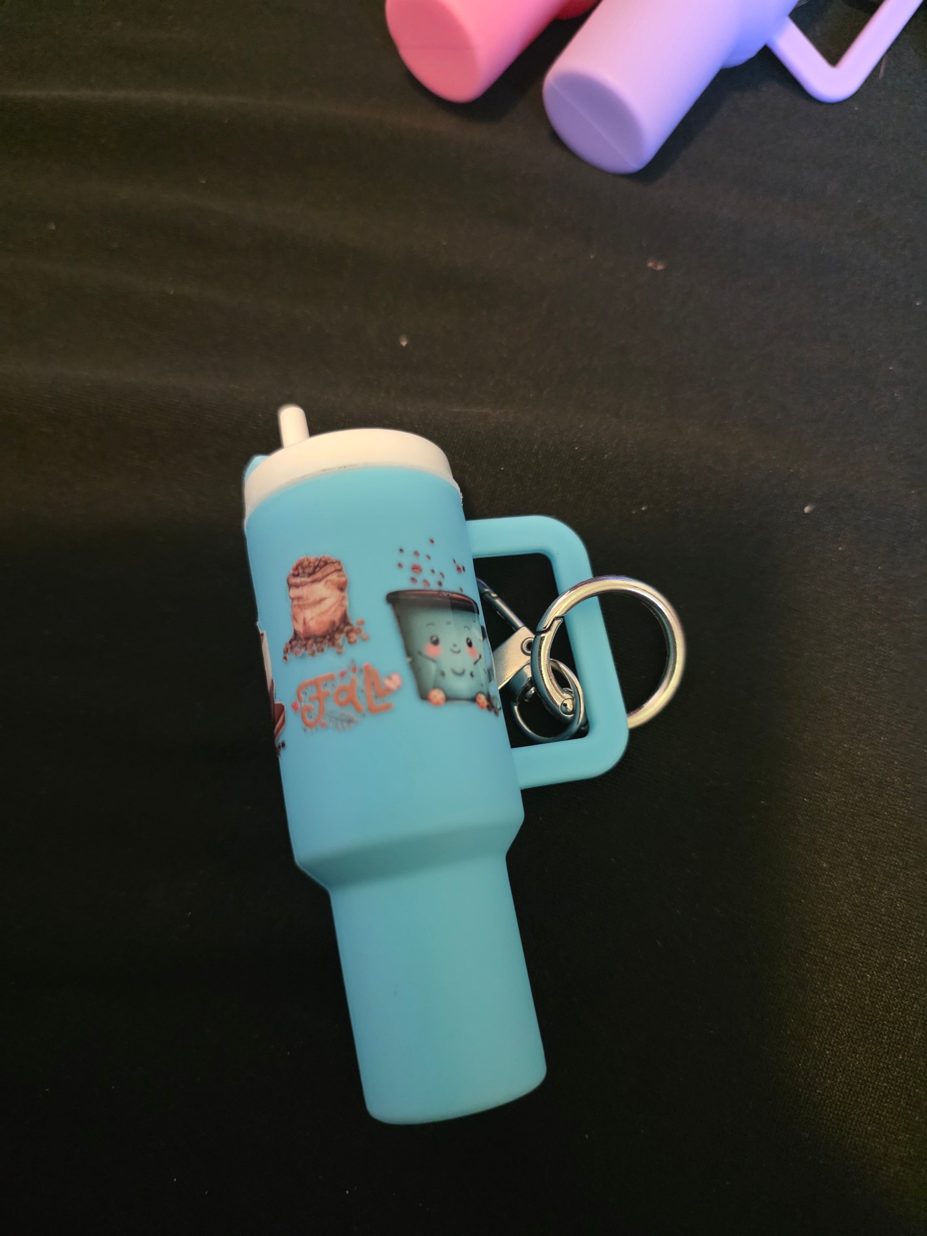 Coffee & Beverage Mini Tumbler Keychain & ChapStick Holder