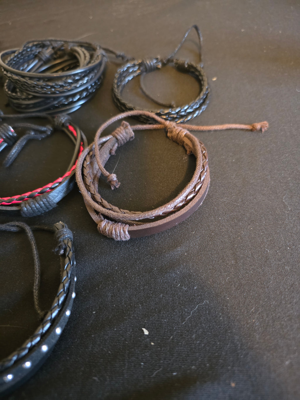 Classic Leather Bracelet Collection II – Adjustable Braided & Layered Leather Bracelets