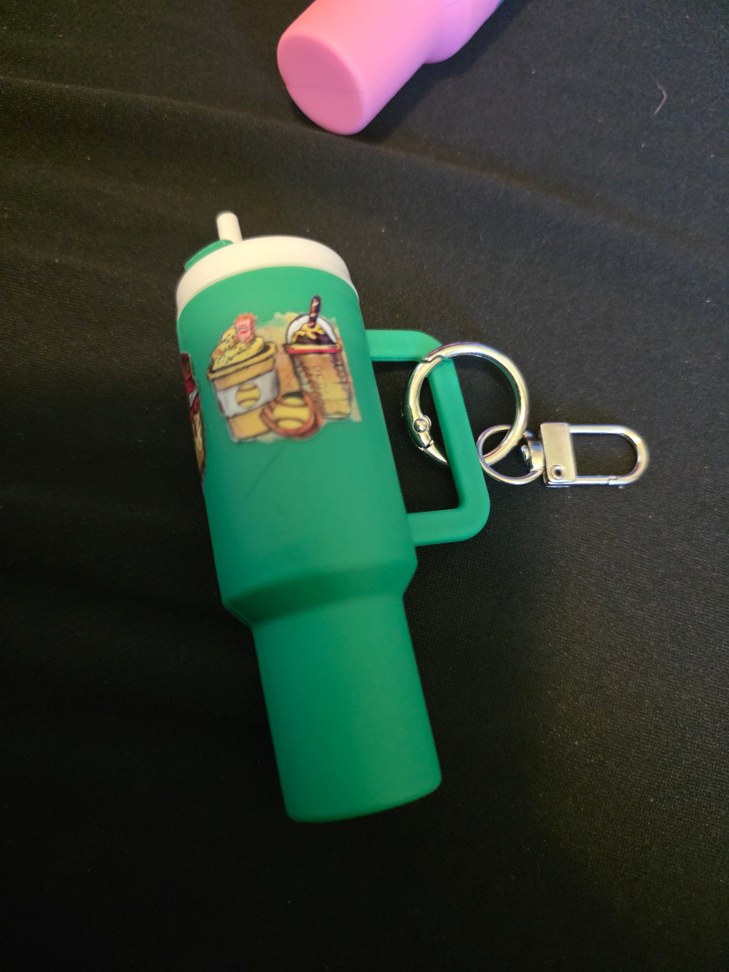 Coffee & Beverage Mini Tumbler Keychain & ChapStick Holder