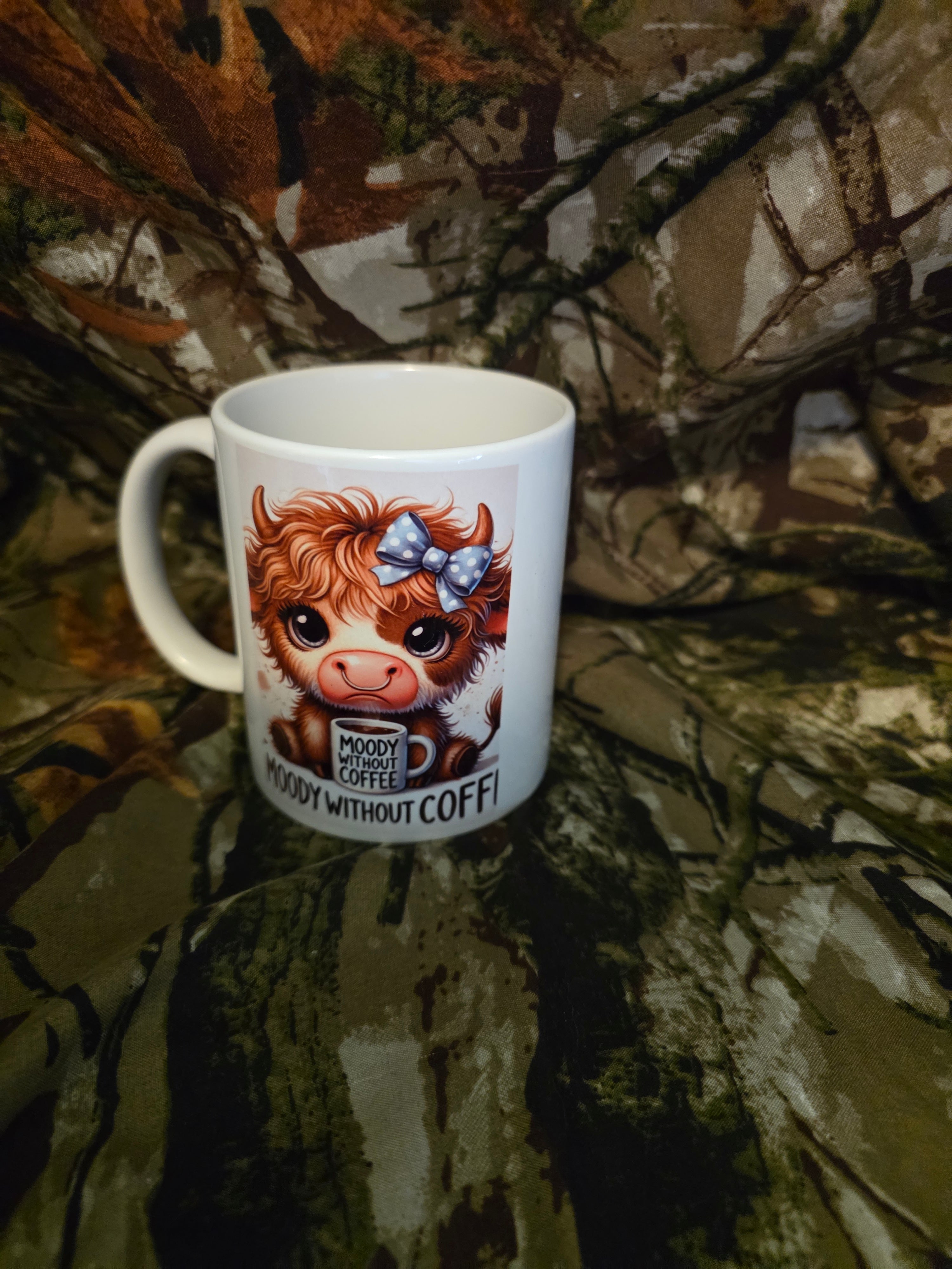 Moody Without Coffee Highland Cow Mug