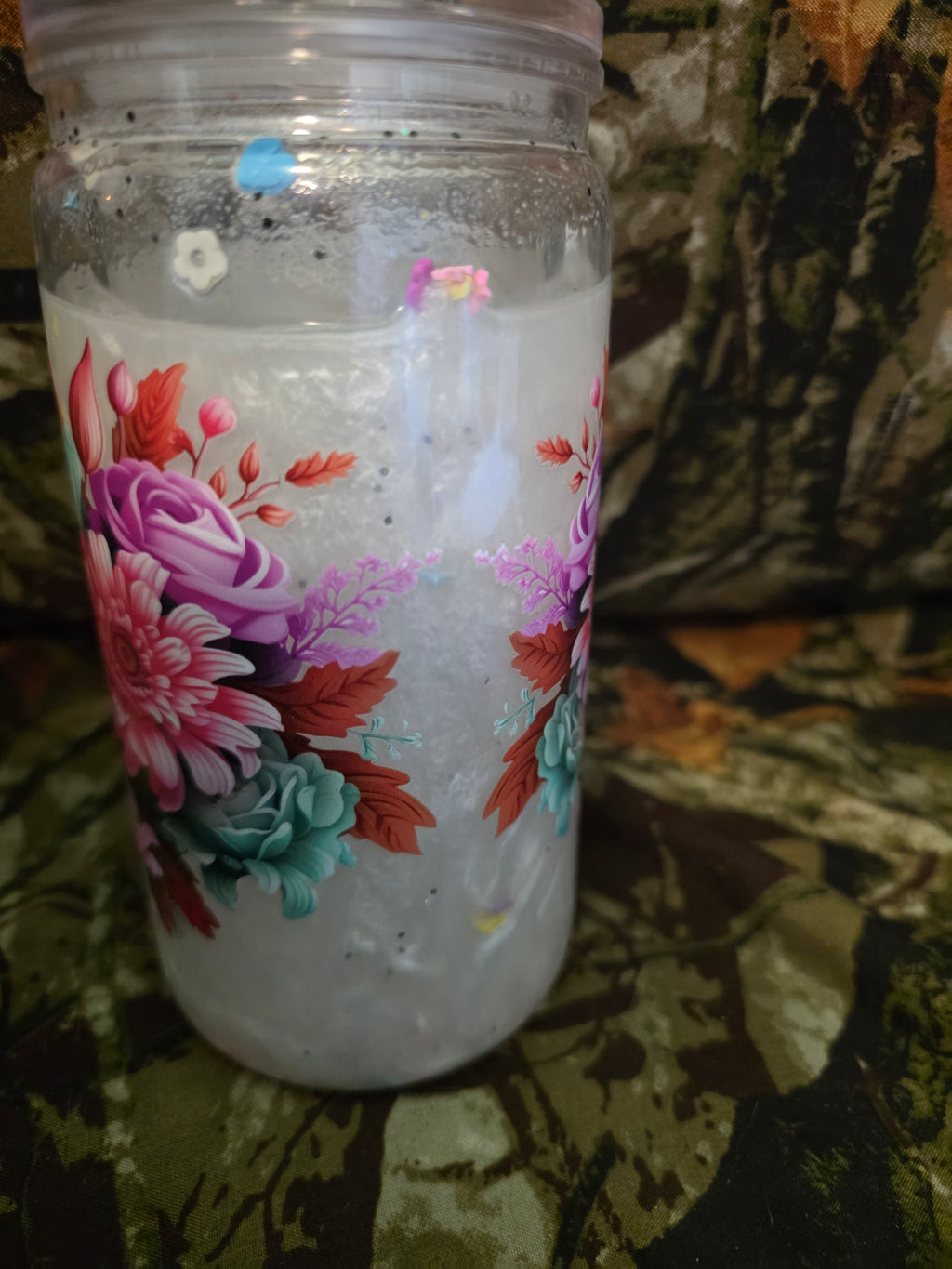 16 oz Plastic Snow Globe Tumbler – Colorful Owl Glitter Cup