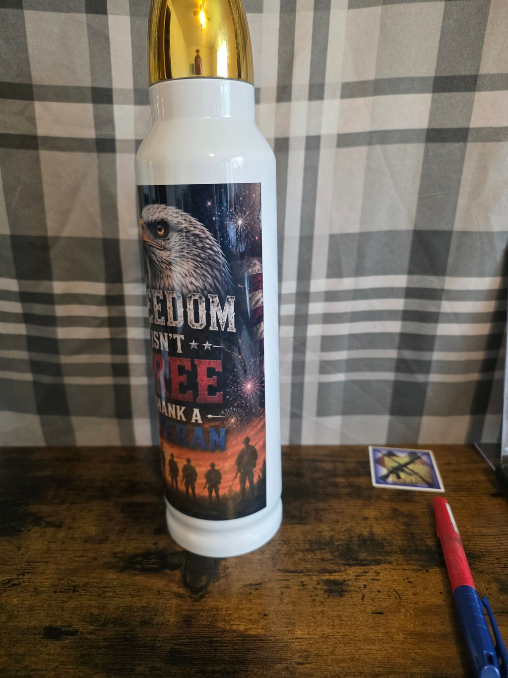 Freedom Isn't Free – Thank a Veteran 32 oz Bullet Thermos