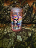 16 oz Plastic Snow Globe Tumbler – Don’t Be Salty Rainbow Skeleton Cup