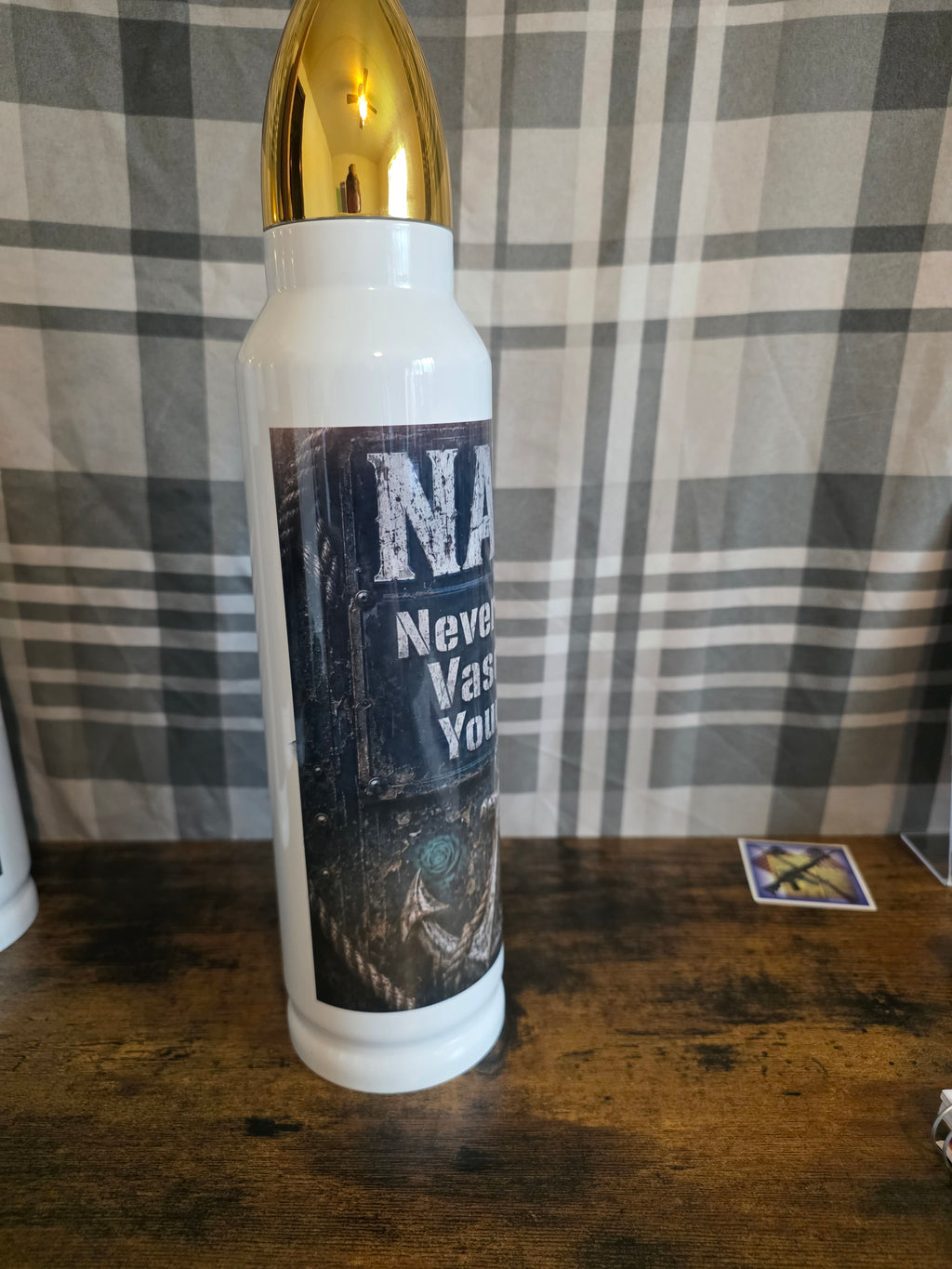 Navy "Never Apply Vaseline to Yourself" 32 oz Bullet Thermos