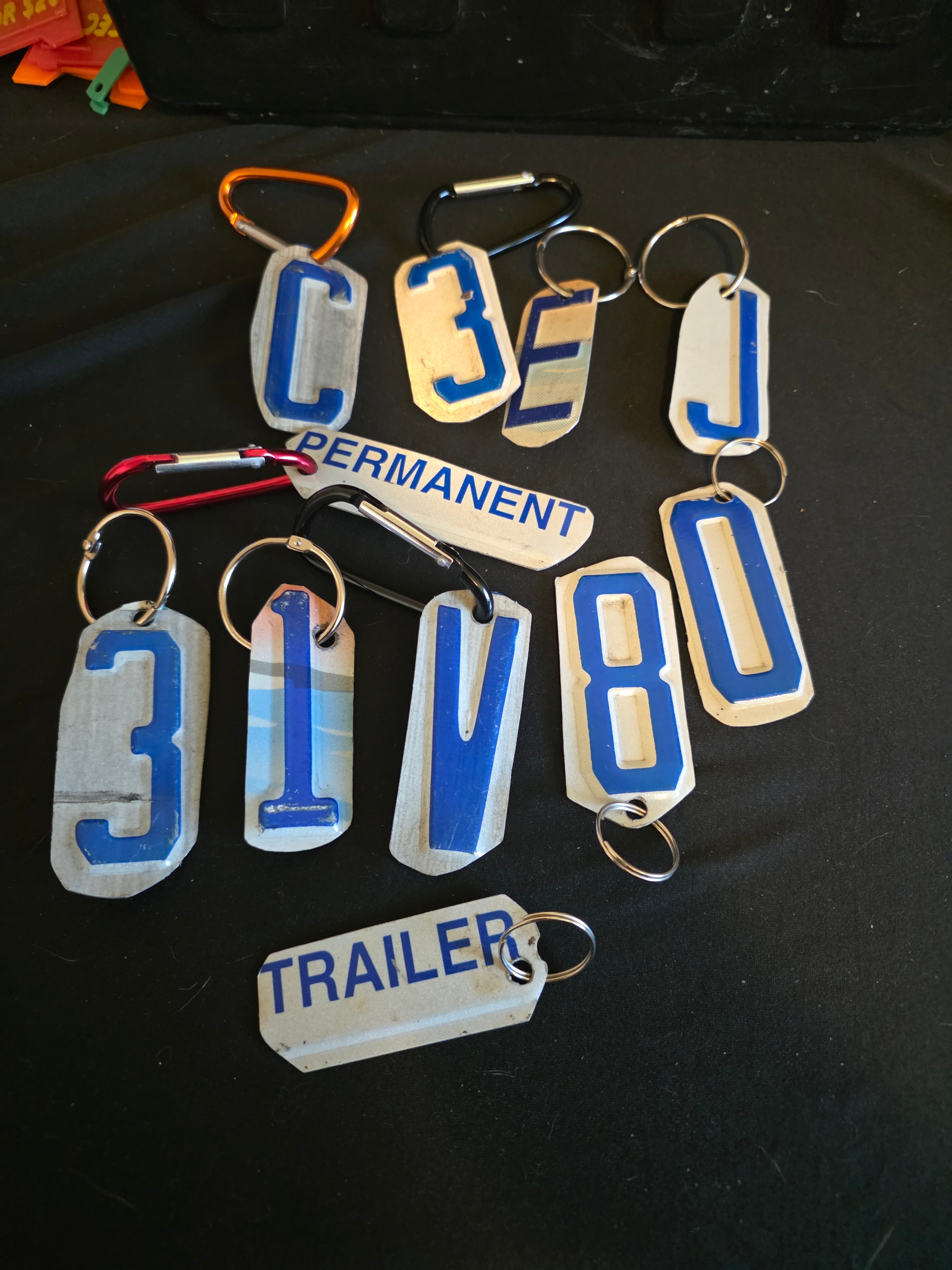 Handmade License Plate Initial & Number Keychains – Recycled Michigan License Plates