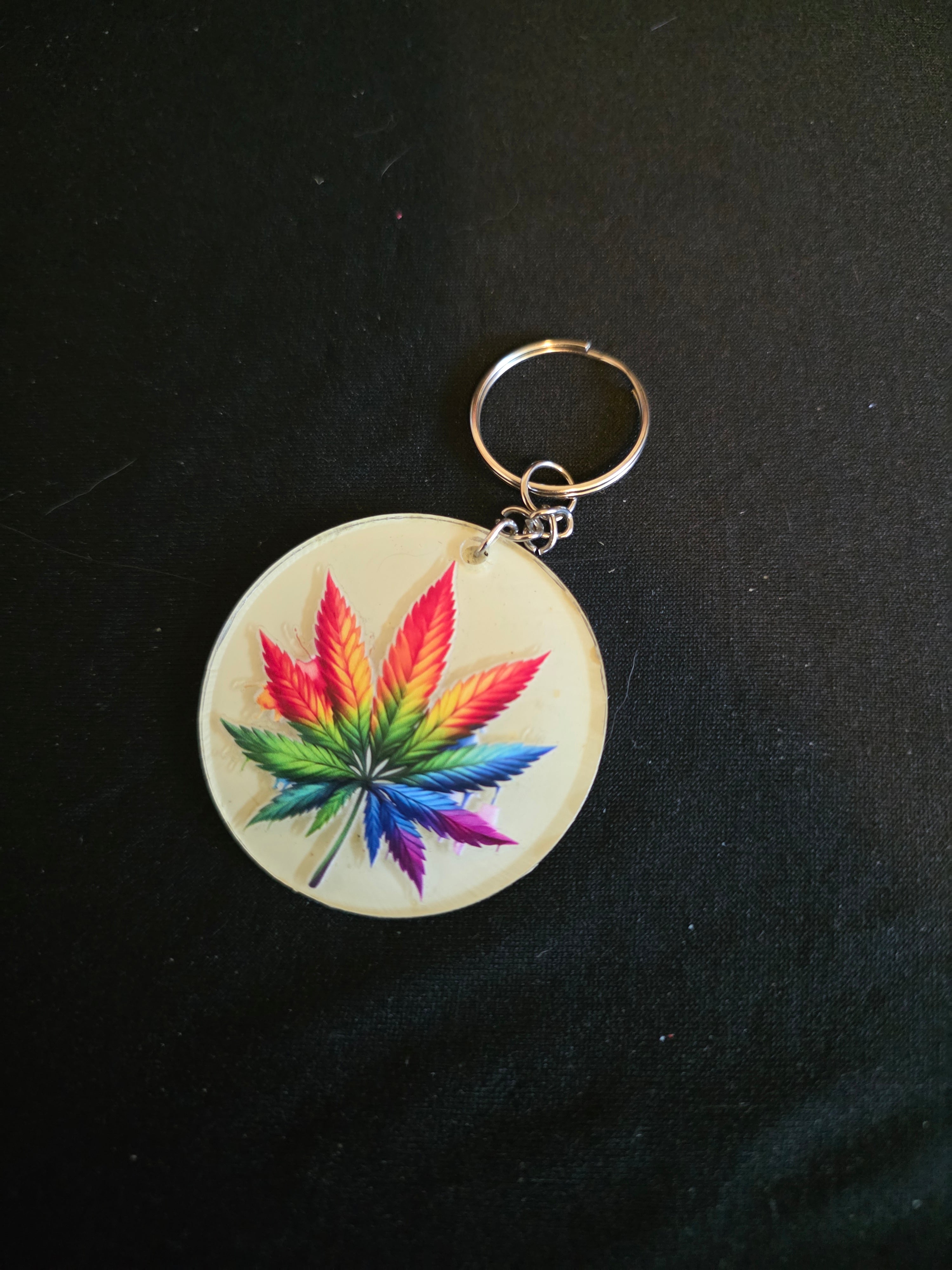 Handmade Round Acrylic Keychains – Multiple Designs Available