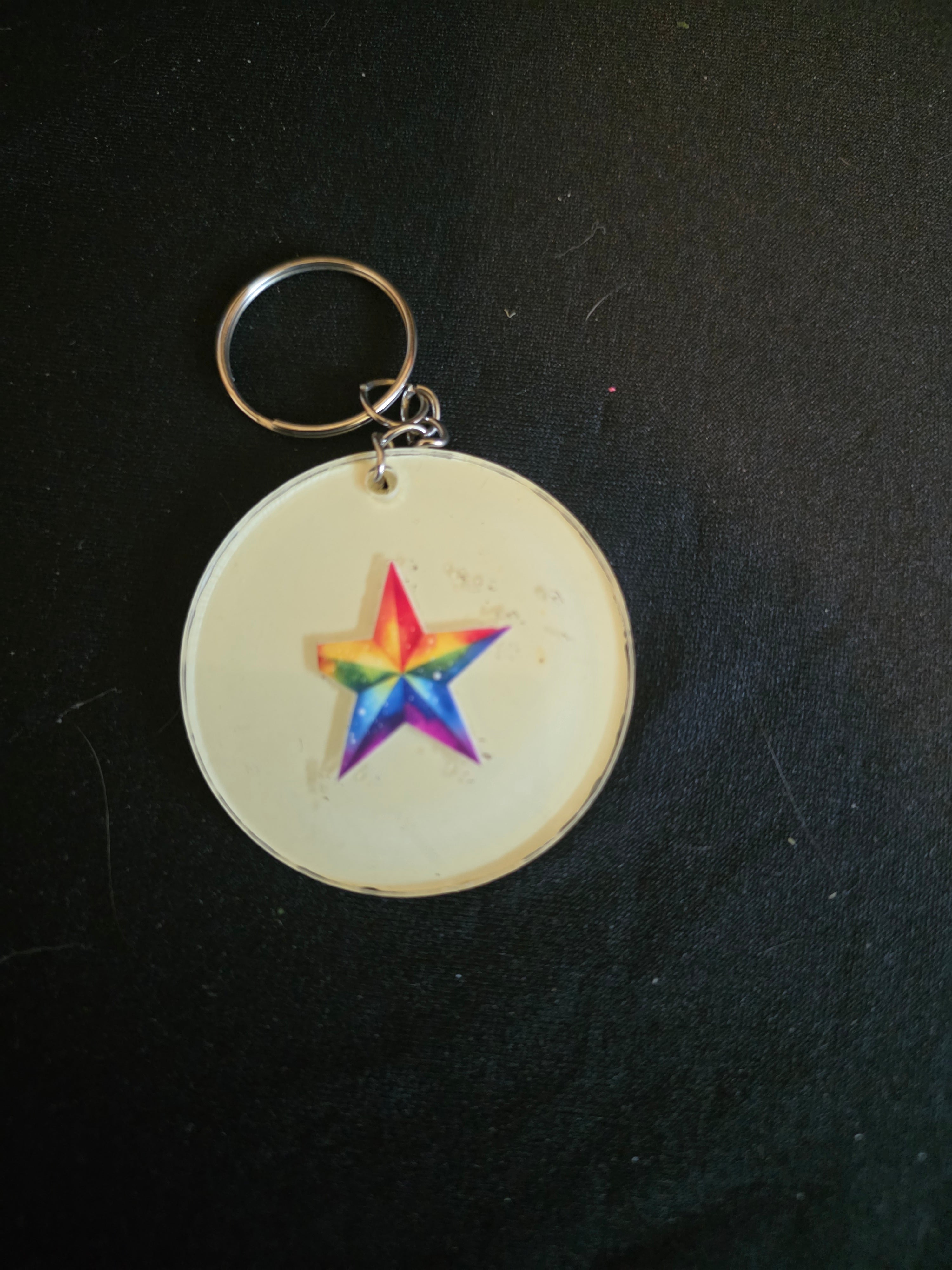 Handmade Round Acrylic Keychains – Multiple Designs Available