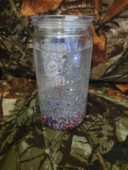 16 oz Plastic Snow Globe Tumbler – Beside My Bed Skull Cup