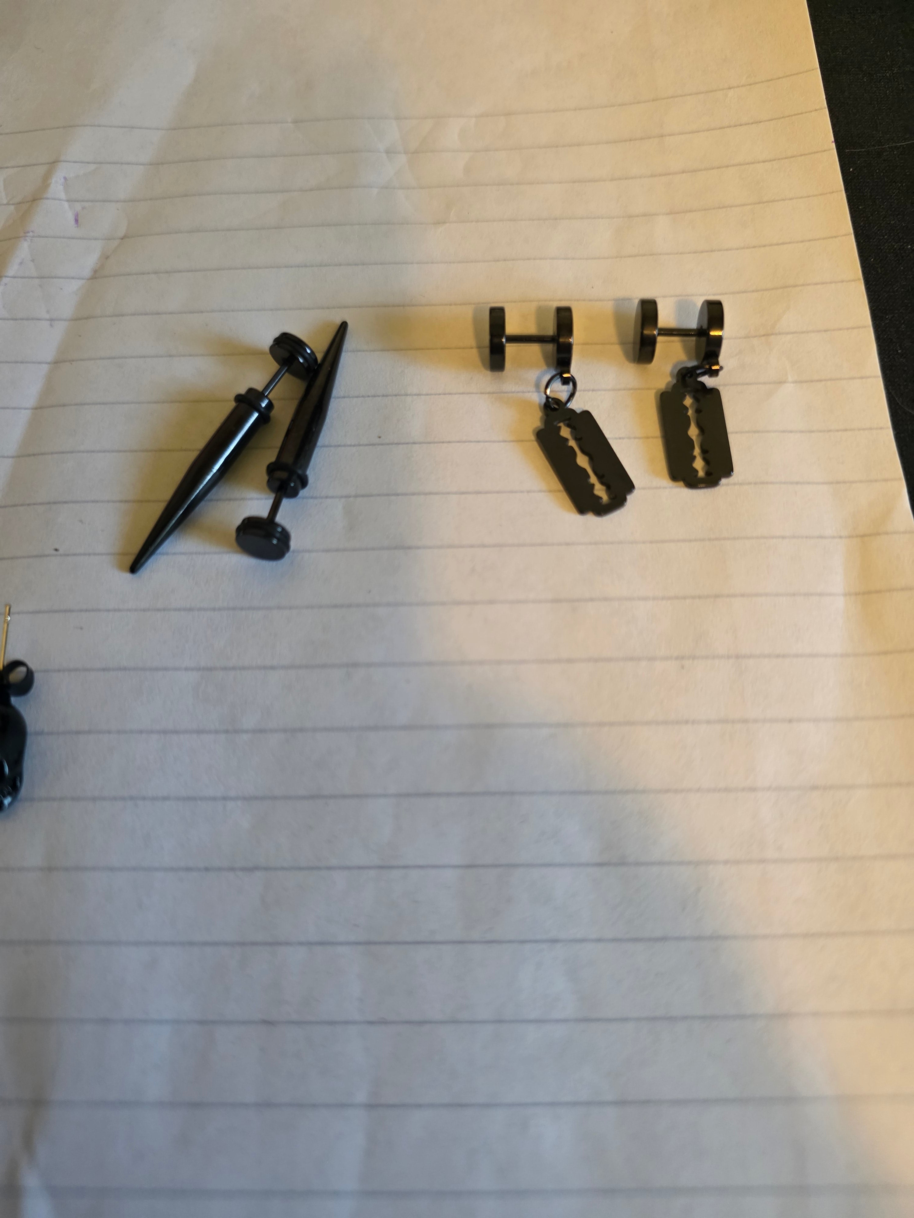 Black Alternative Earrings Collection – Gothic, Skull, Spike & Razor Styles