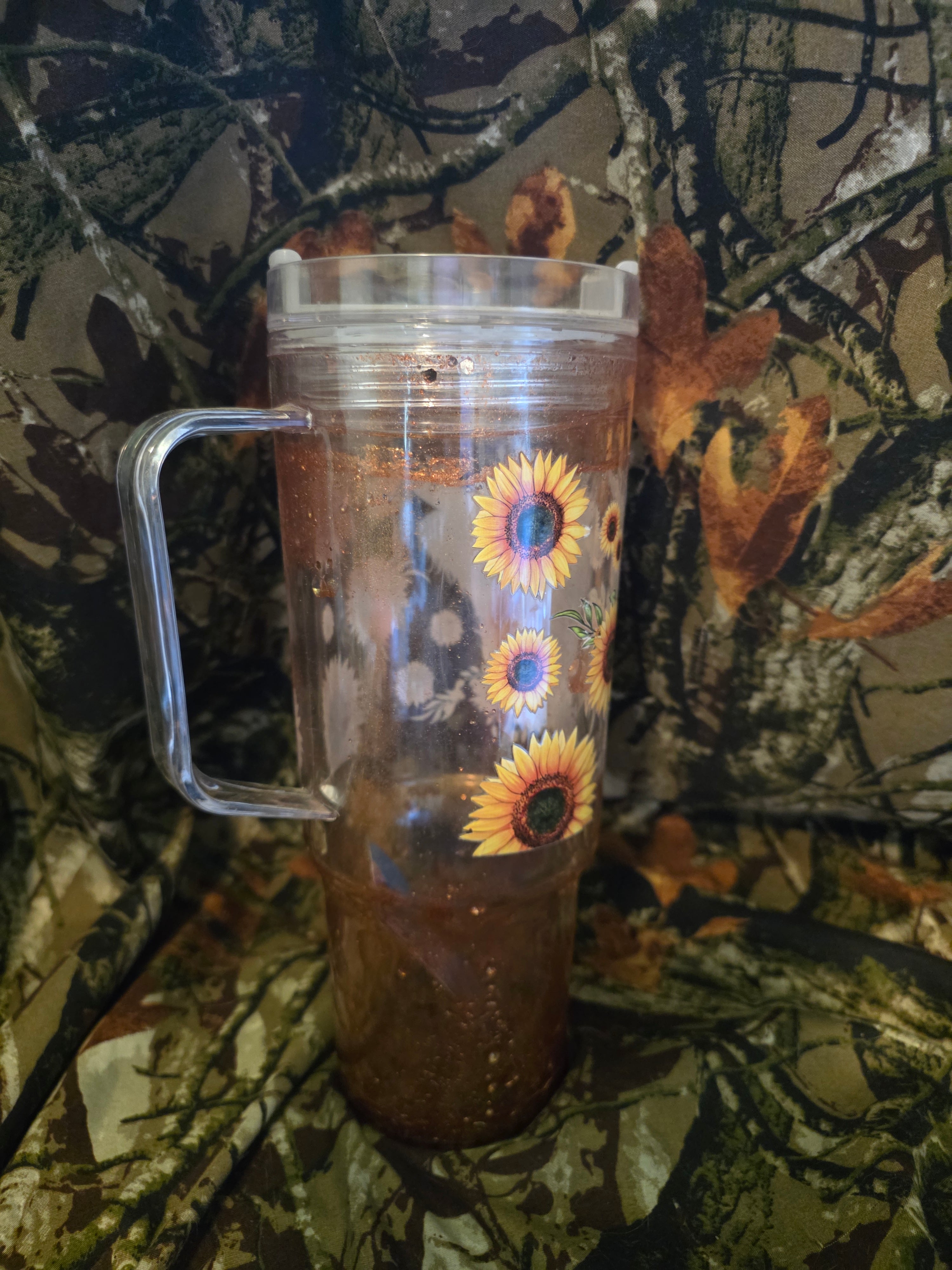 Sunflower Highland Cow 40 oz Snow Globe Tumbler