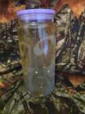 20 oz Plastic Snow Globe Tumbler – Pastel Stars Shimmer Cup