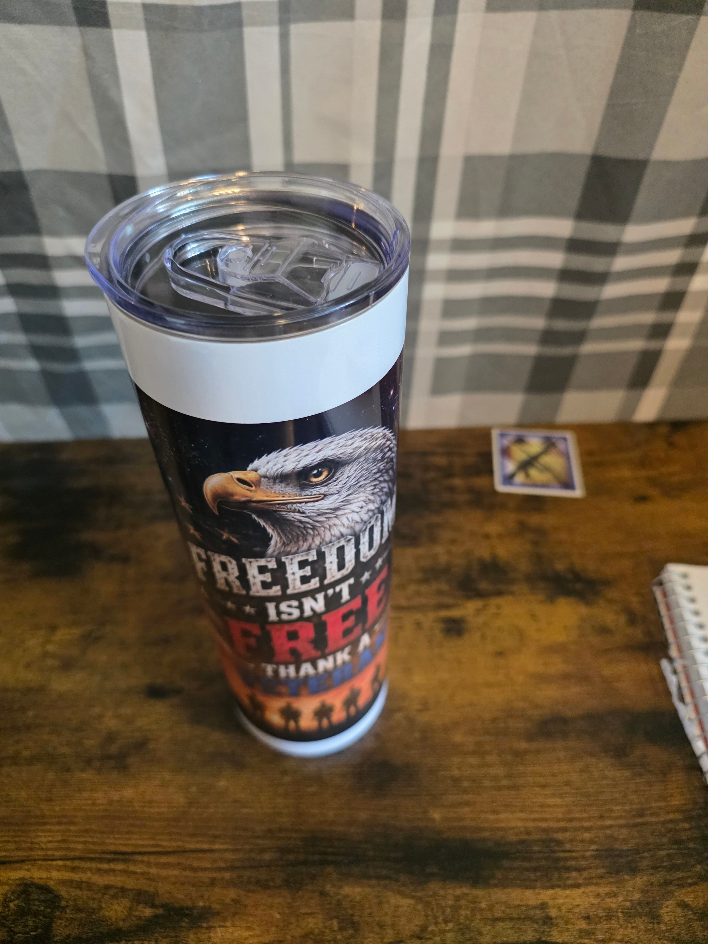 Freedom Isn't Free Eagle Veteran 30 oz Stainless Steel Insulated Tumbler
