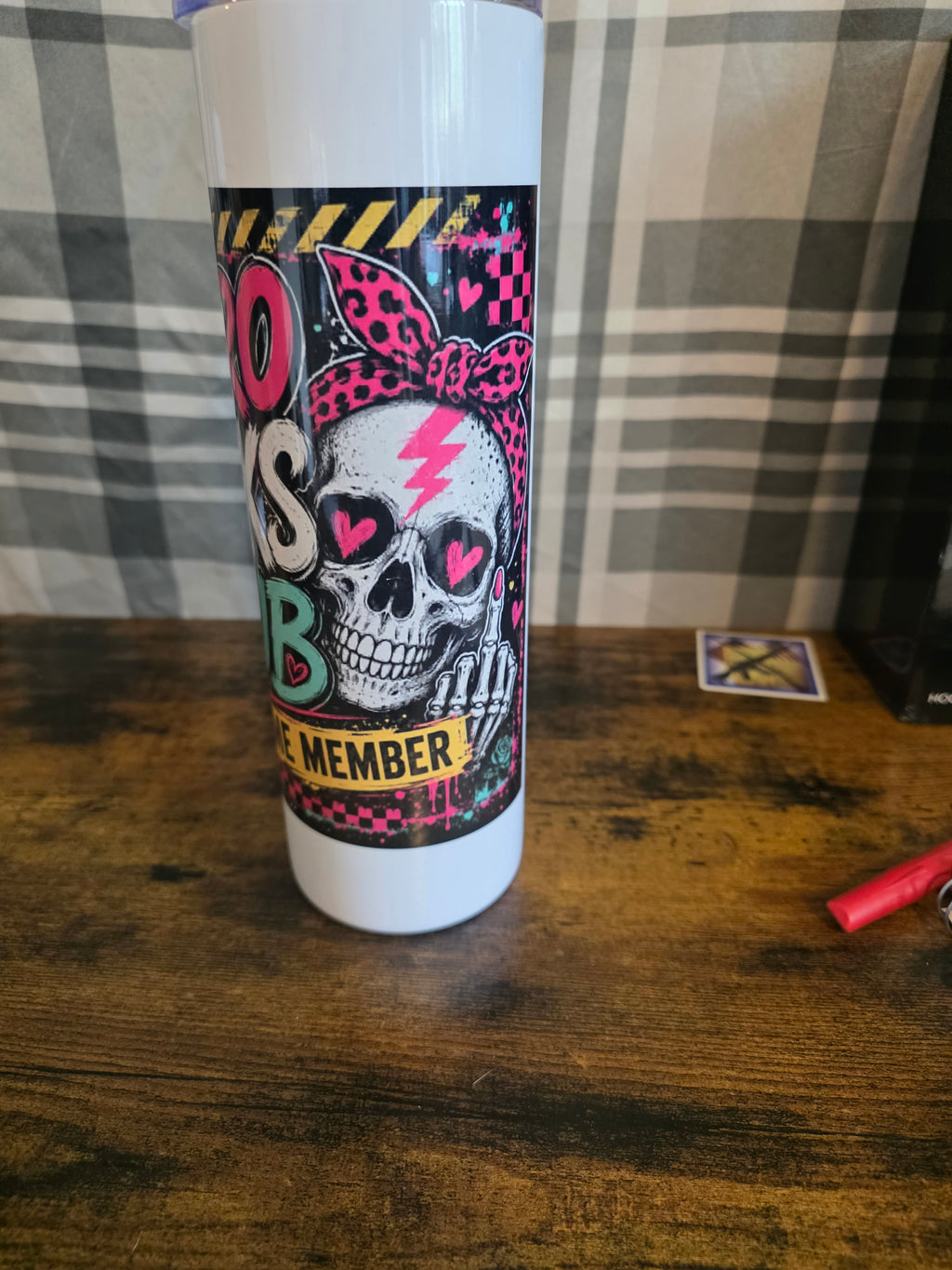 Retro Skull Club Lifetime Member 30 oz Skinny Tumbler