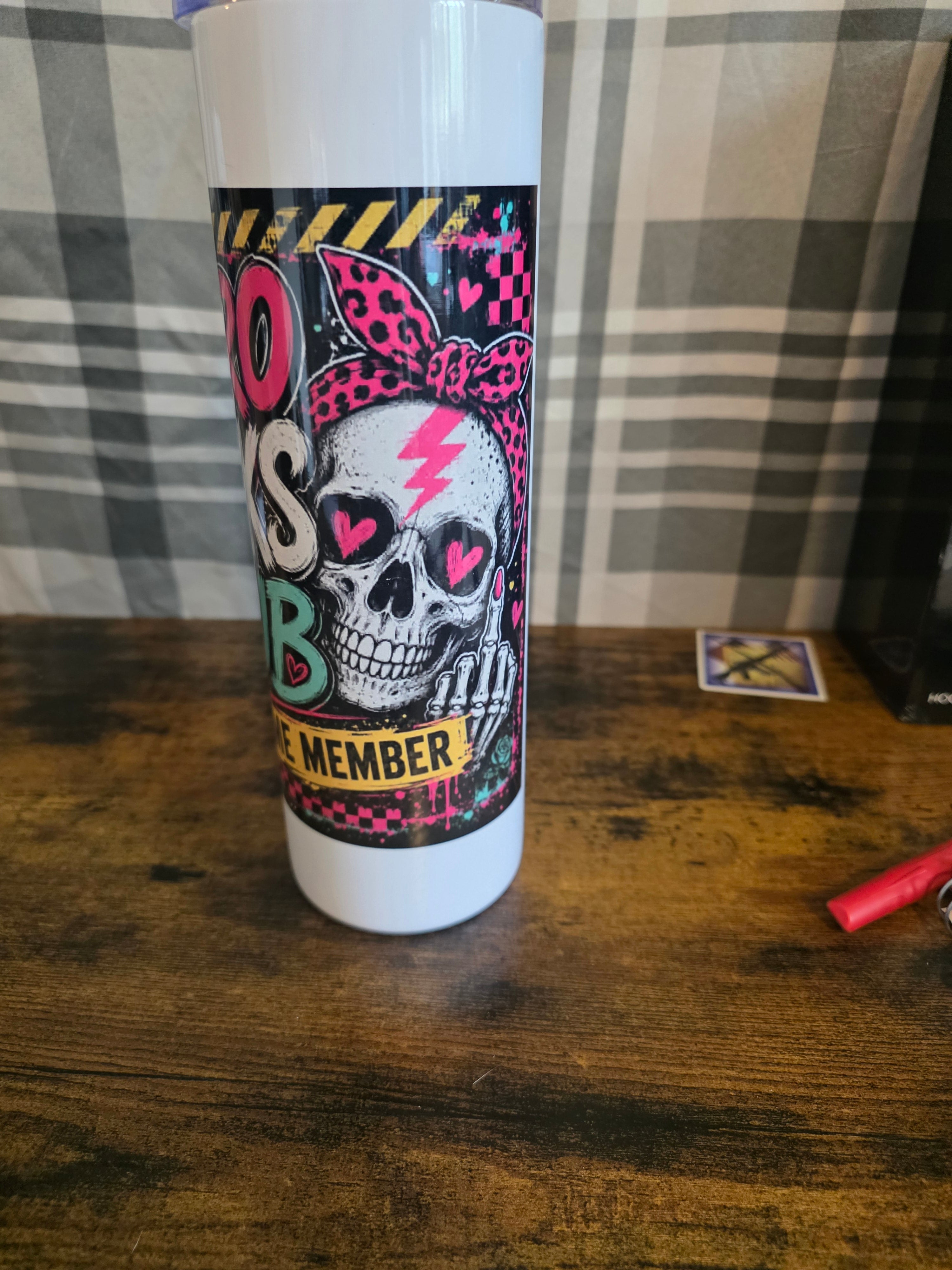 Retro Skull Club Lifetime Member 30 oz Skinny Tumbler