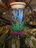 High On Life Glass Can Cup With Bamboo Lid 16oz
