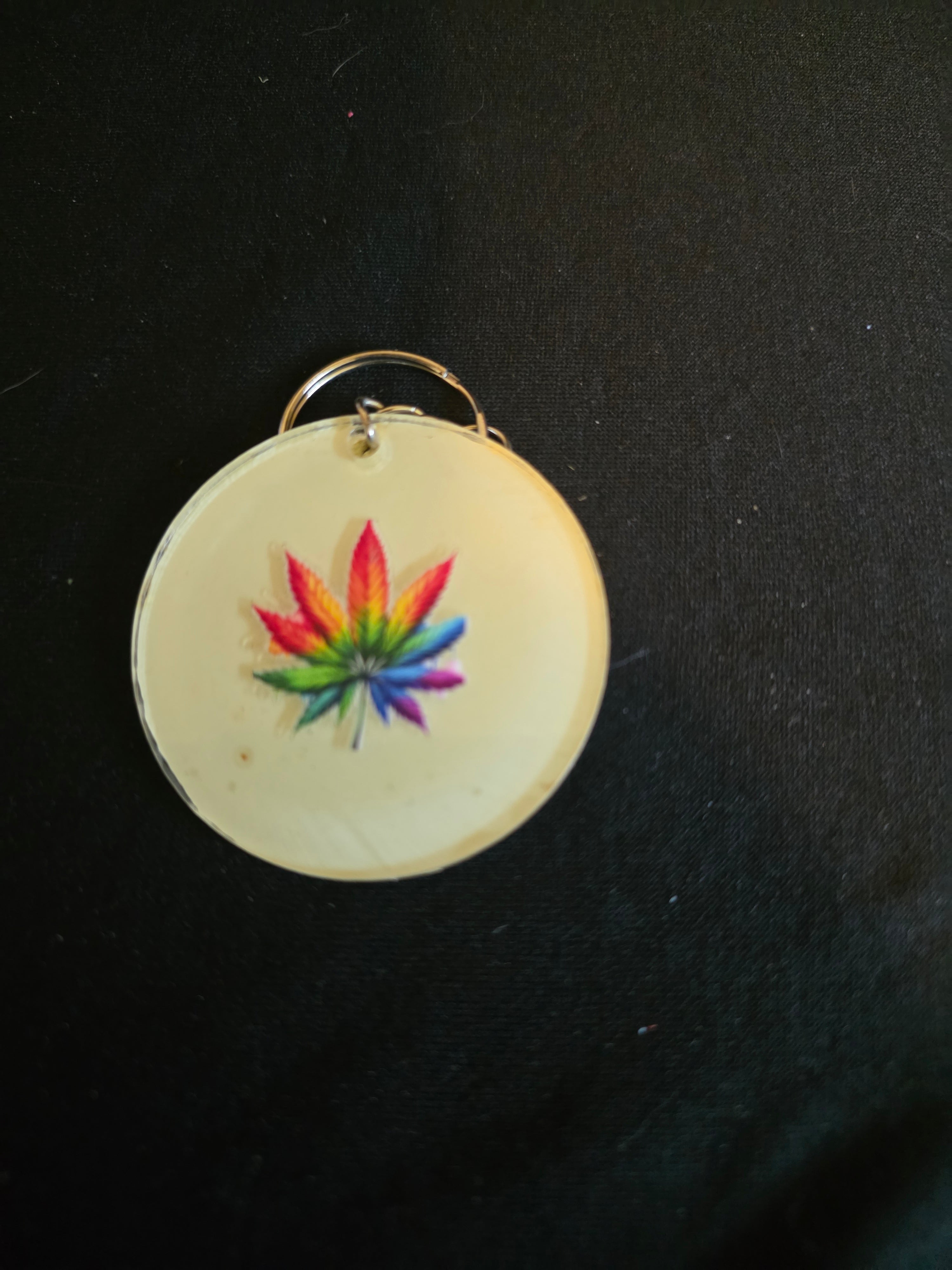 Handmade Round Acrylic Keychains – Multiple Designs Available
