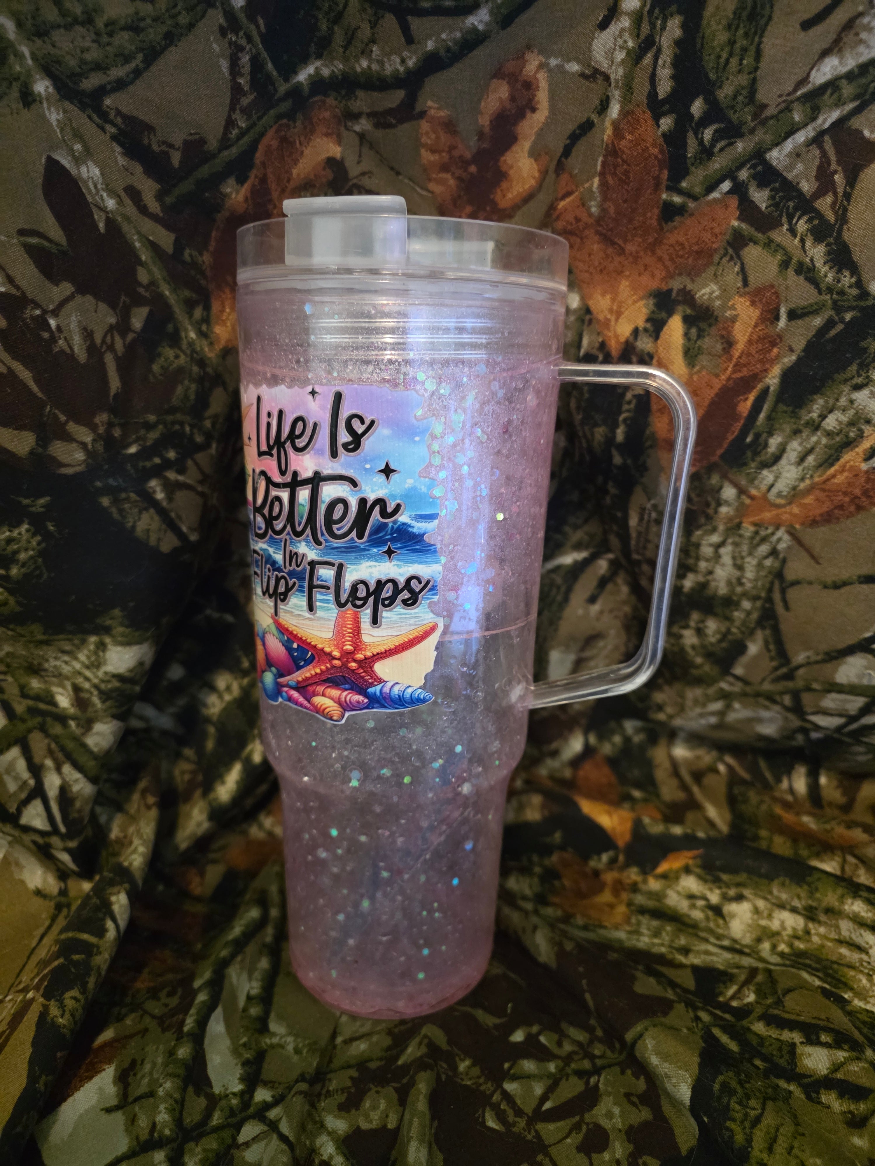 Life Is Better in Flip Flops 40 oz Snow Globe Tumbler