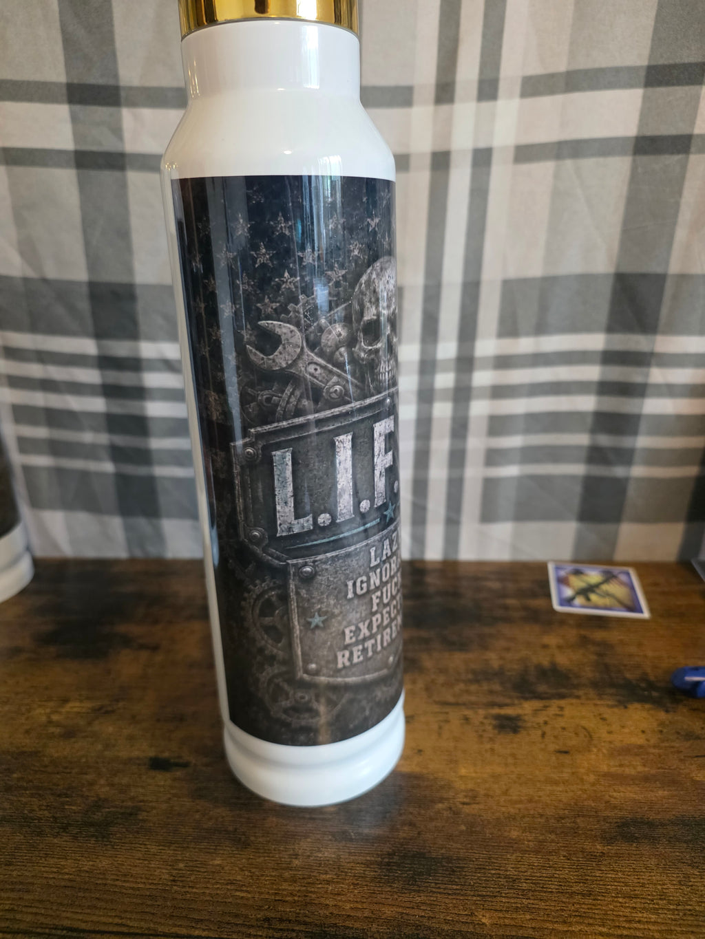 L.I.F.E.R. (Lazy Ignorant F**k Expecting Retirement) 32 oz Bullet Thermos