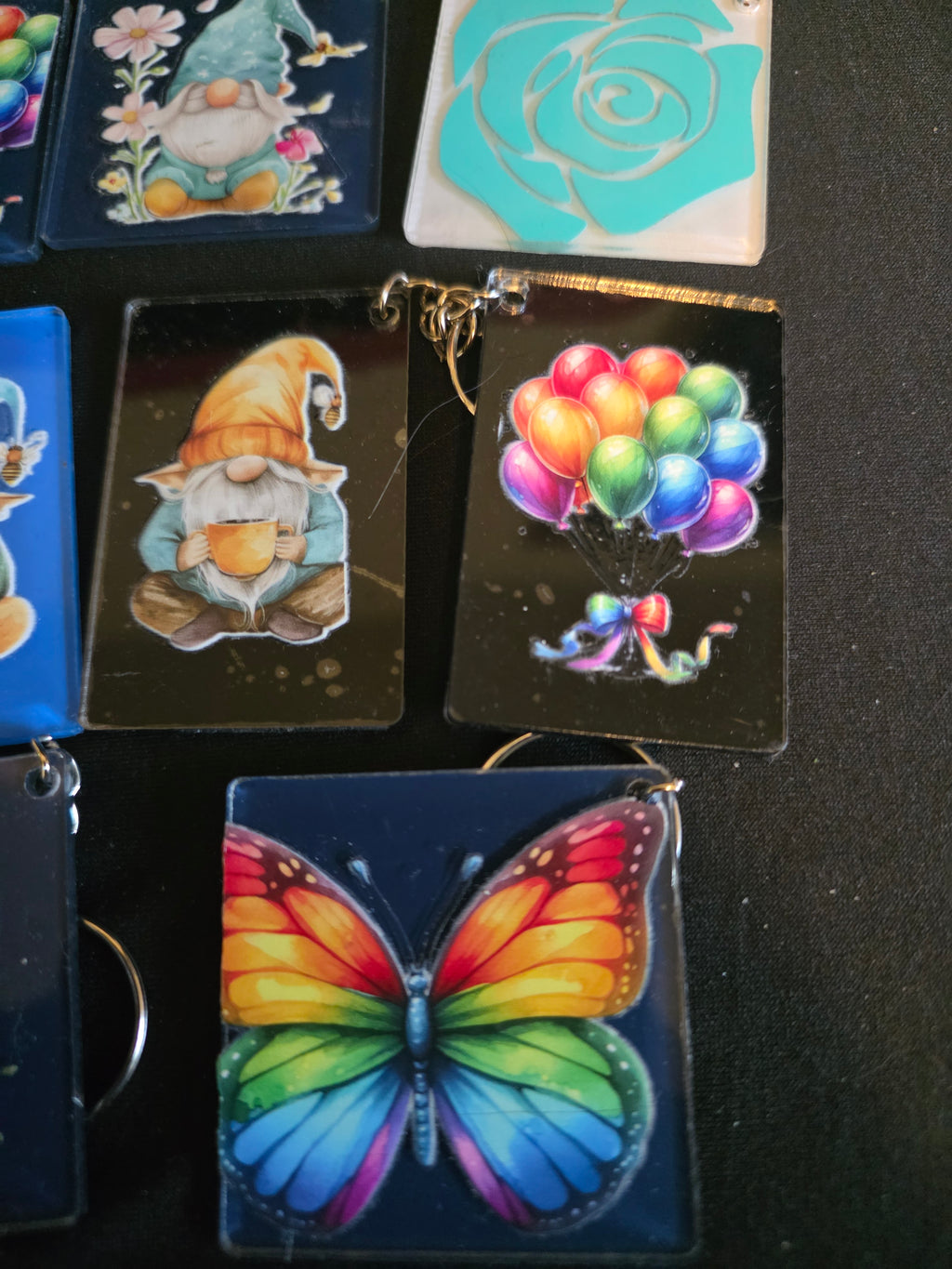Handmade Acrylic Square Keychains – Assorted Designs