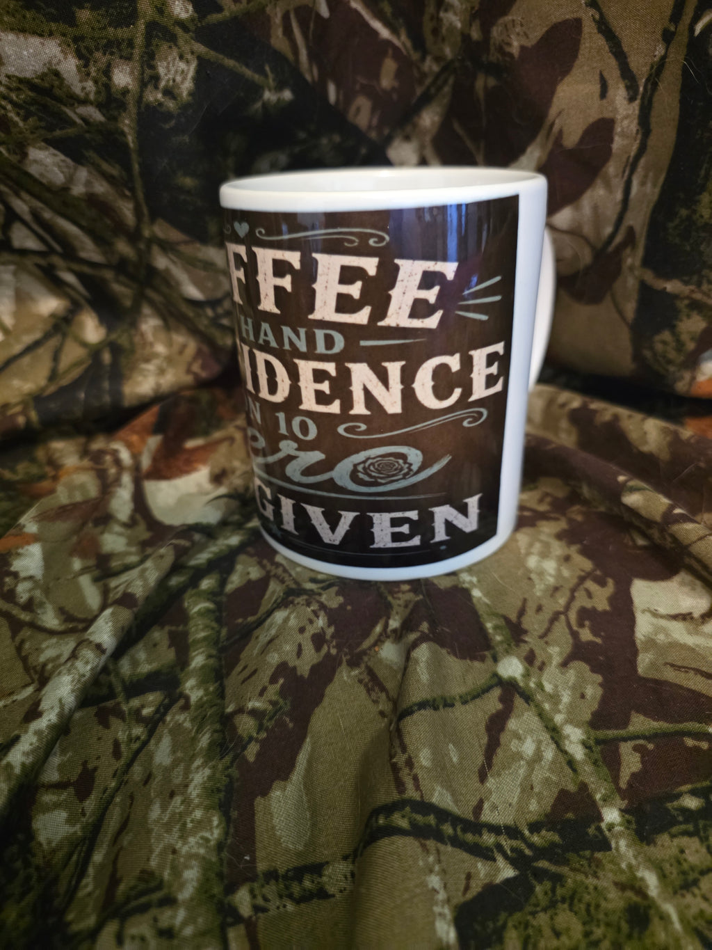 Coffee in Hand, Confidence on 10, Zero F's Given Coffee Mug