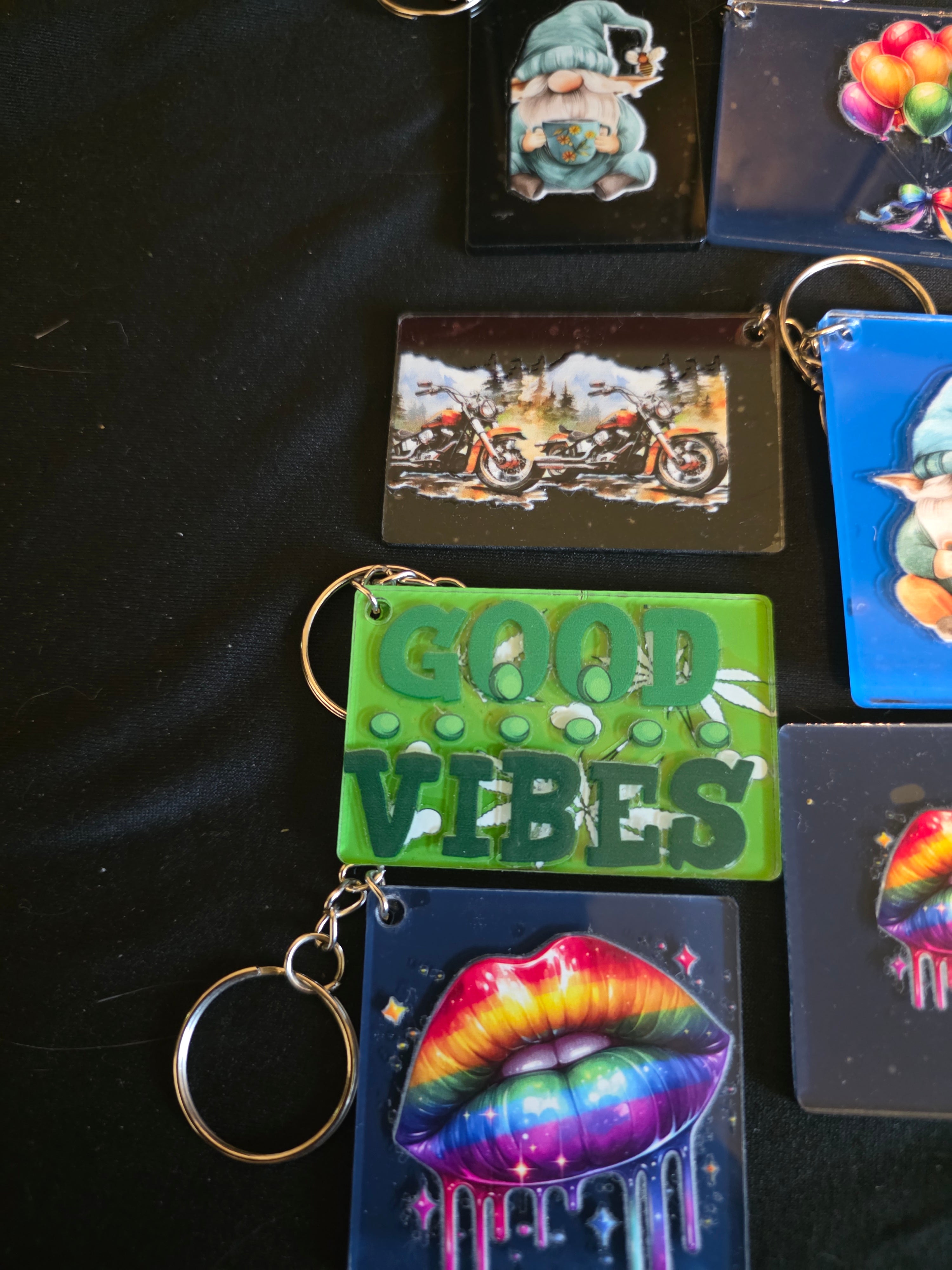 Handmade Acrylic Square Keychains – Assorted Designs