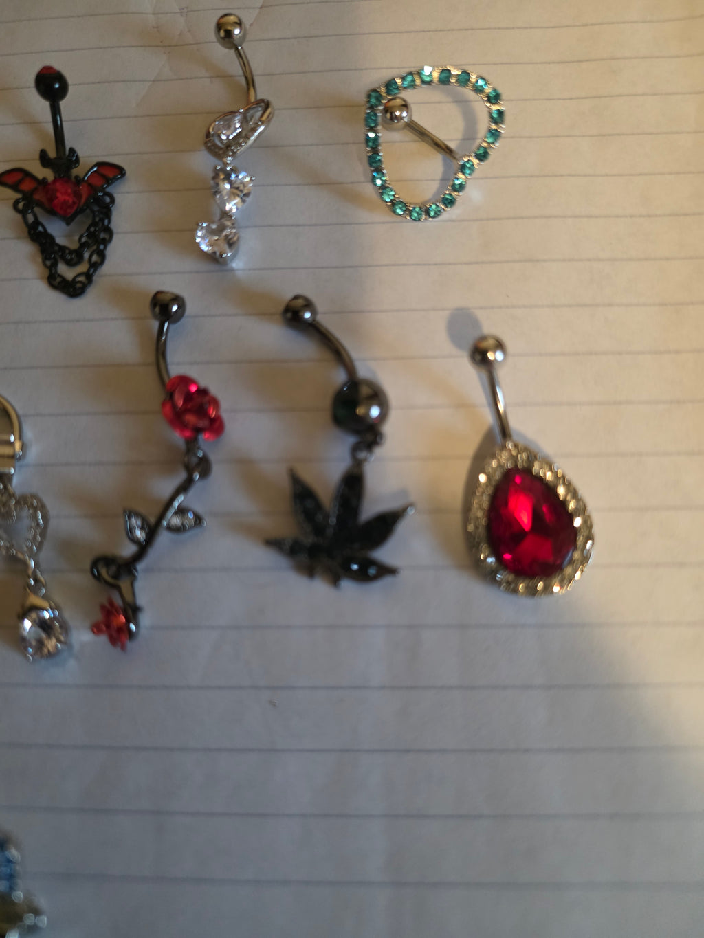 Dangle Belly Ring Collection – Hearts, Roses, Gems & Specialty Designs