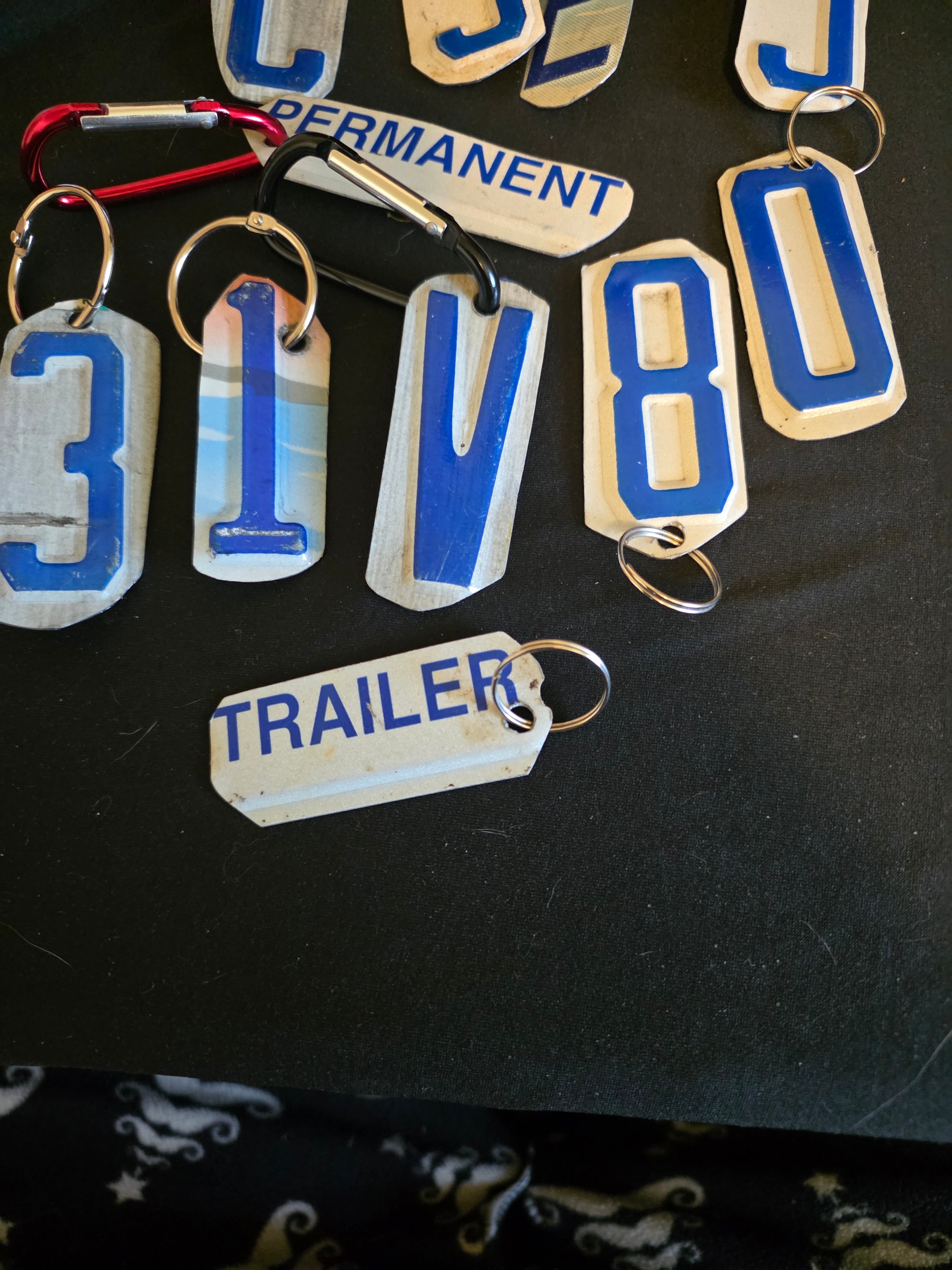 Handmade License Plate Initial & Number Keychains – Recycled Michigan License Plates