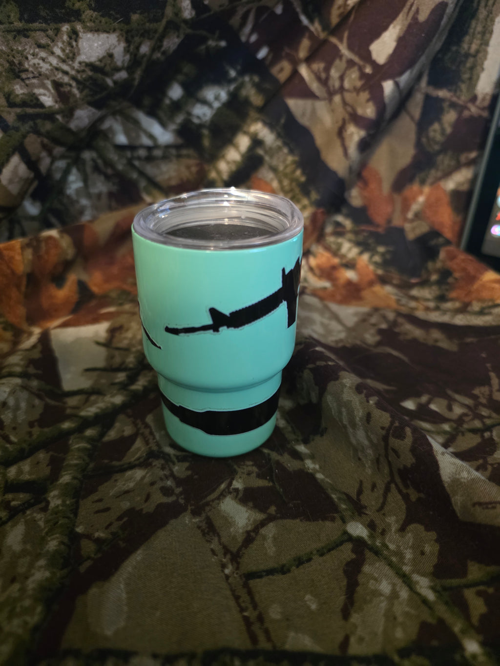 Tactical Style Mini Tumbler – Black & Mint Cup