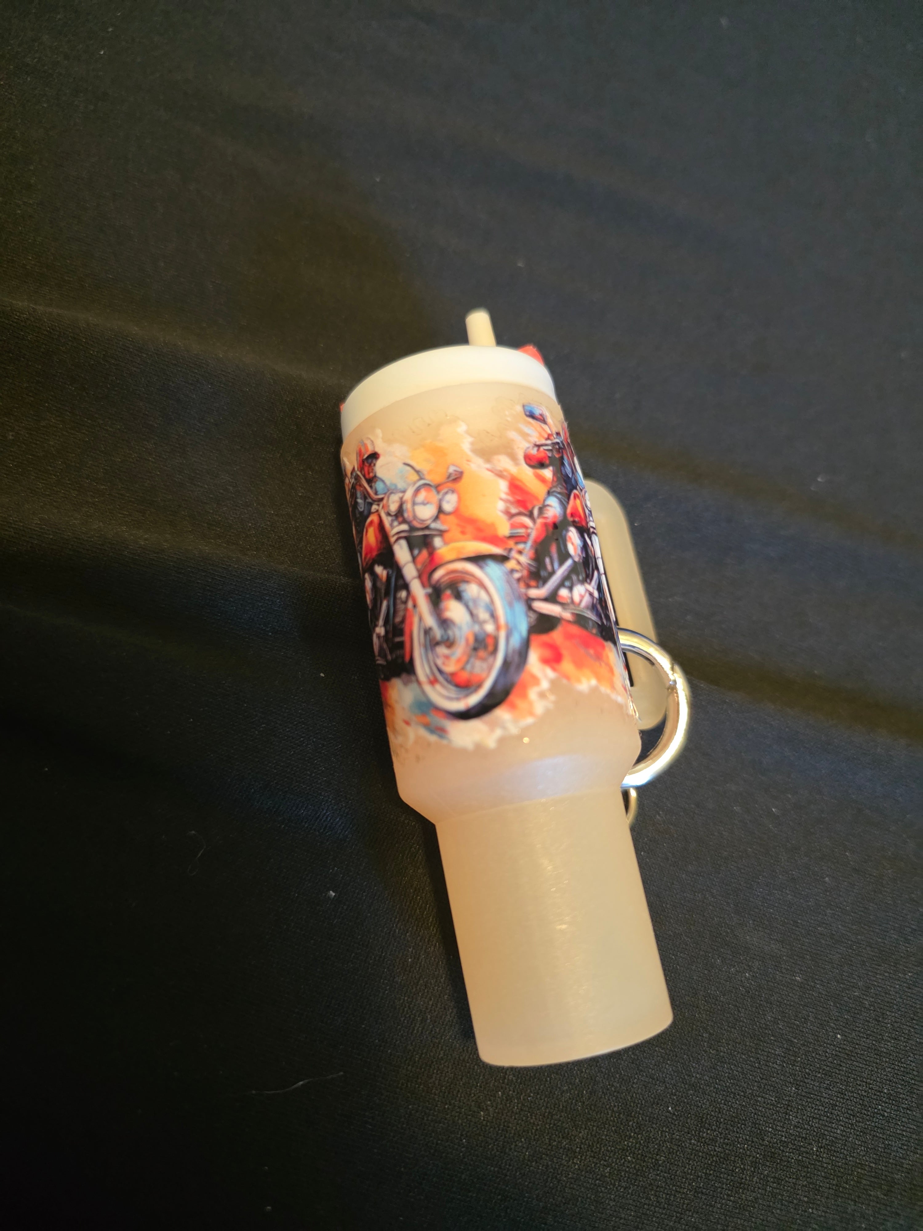 Motorcycle Mini Tumbler Keychain & ChapStick Holder