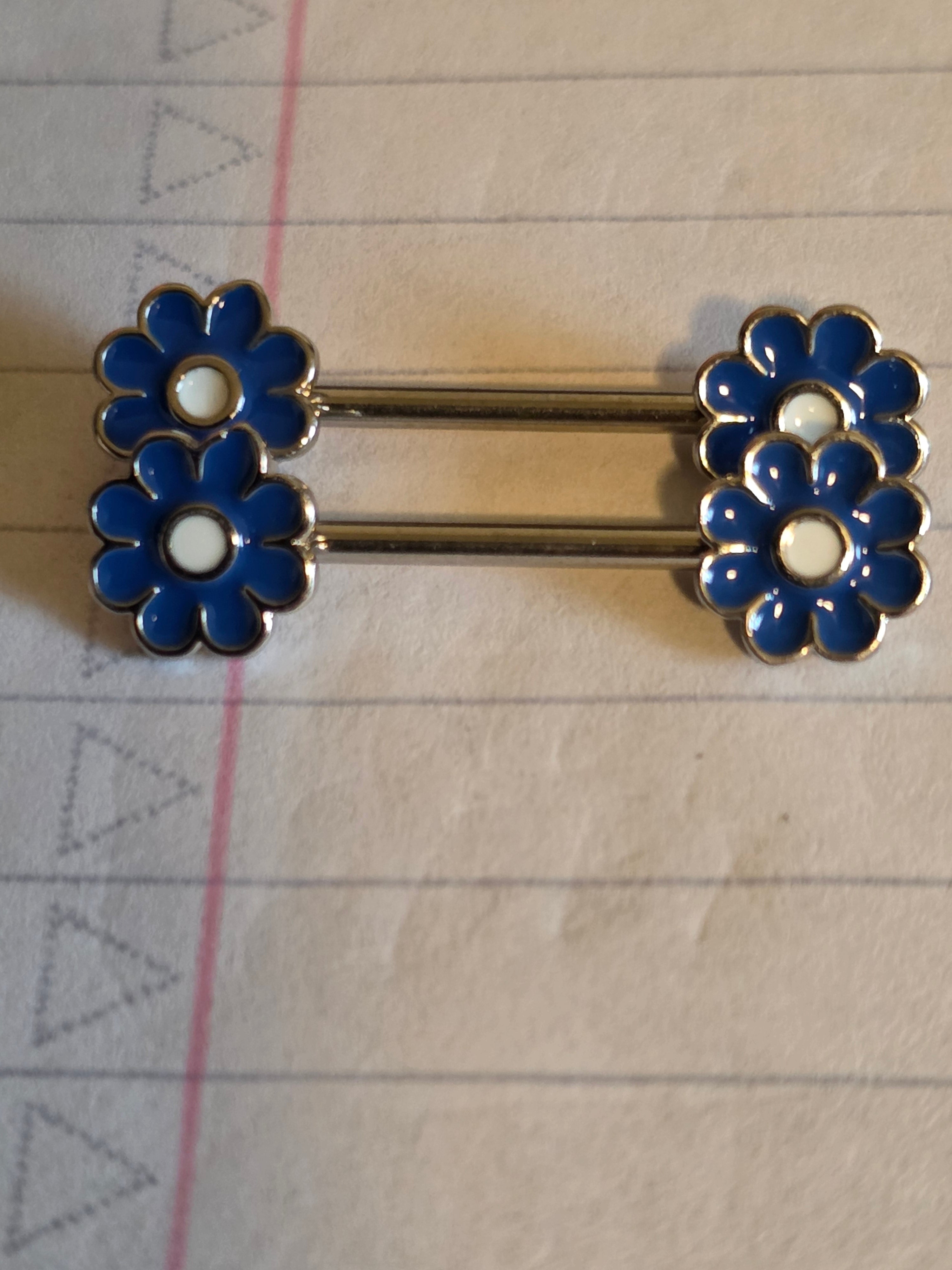 Surgical Steel Decorative Nipple Barbells – Floral & Butterfly Designs