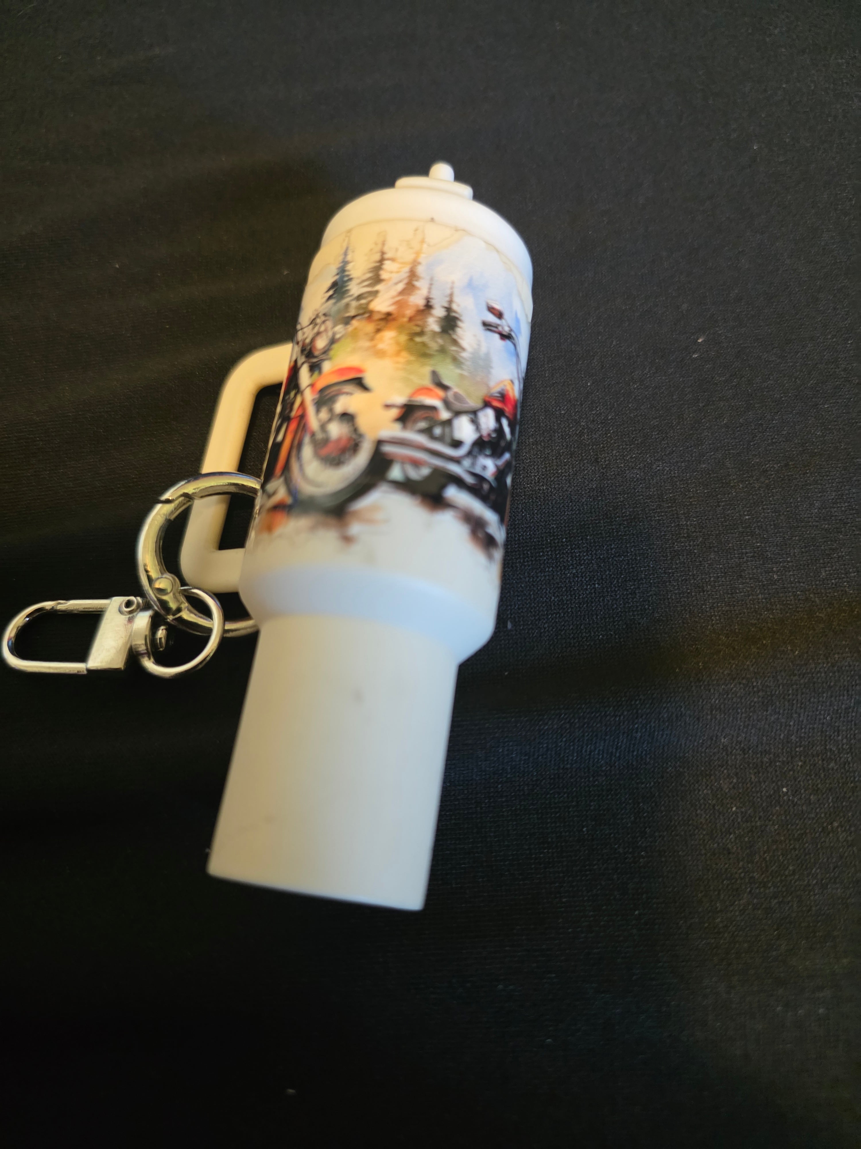Motorcycle Mini Tumbler Keychain & ChapStick Holder