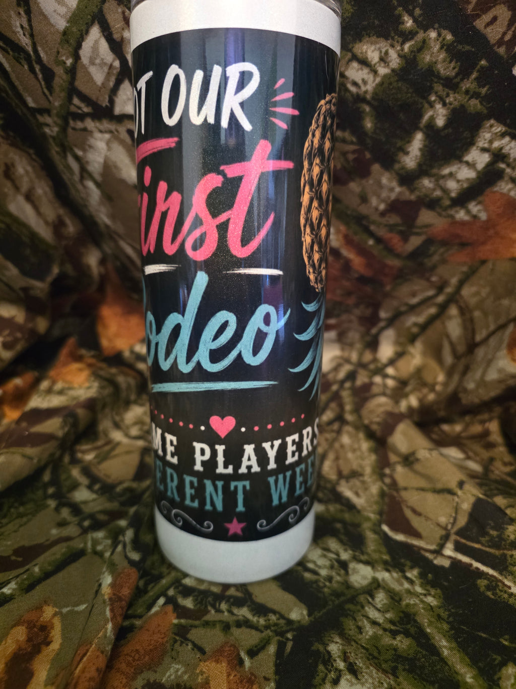 Not Our First Rodeo Swingers 20 oz skinny Tumbler with Lid and Straw