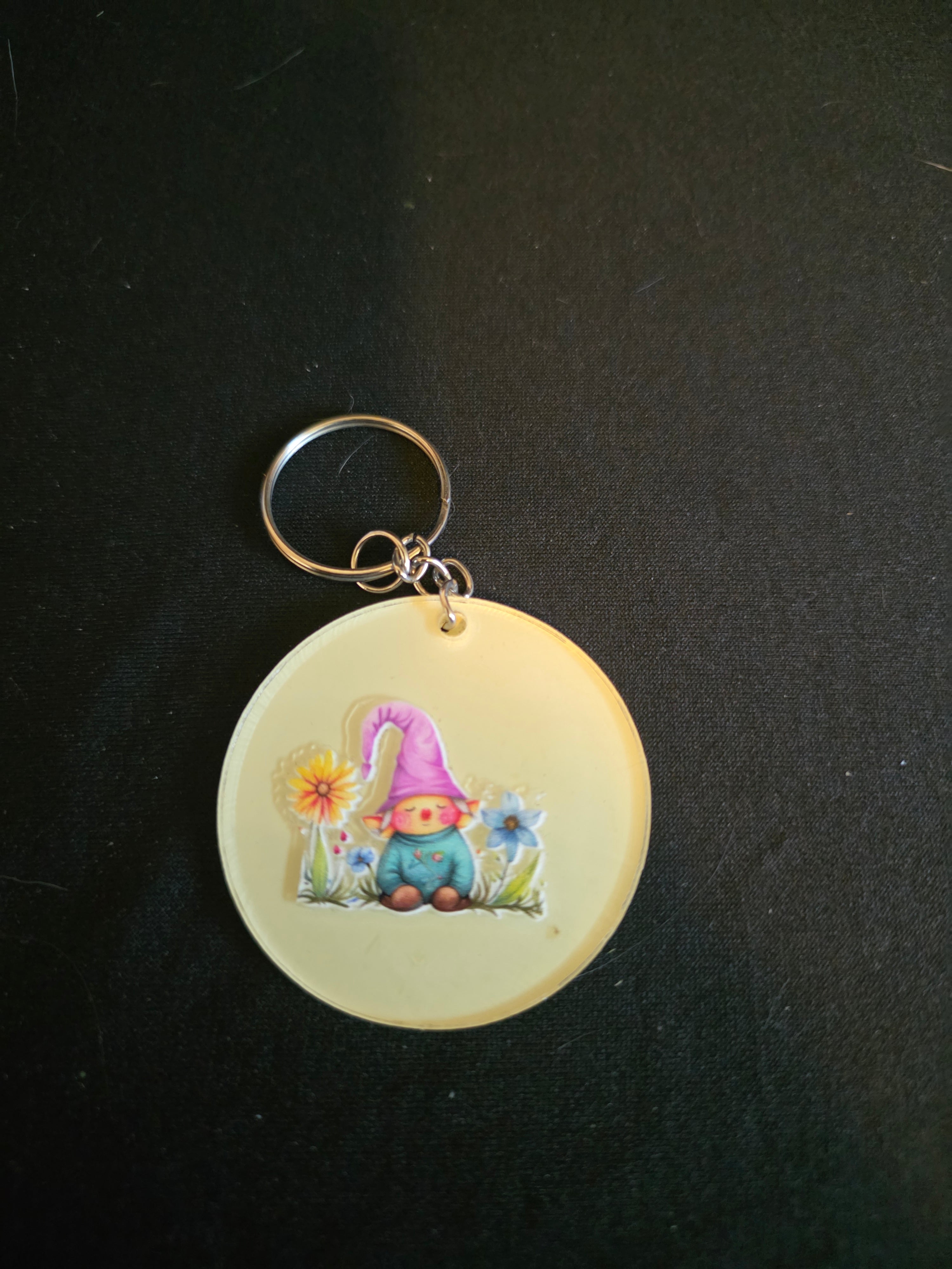 Handmade Round Acrylic Keychains – Multiple Designs Available