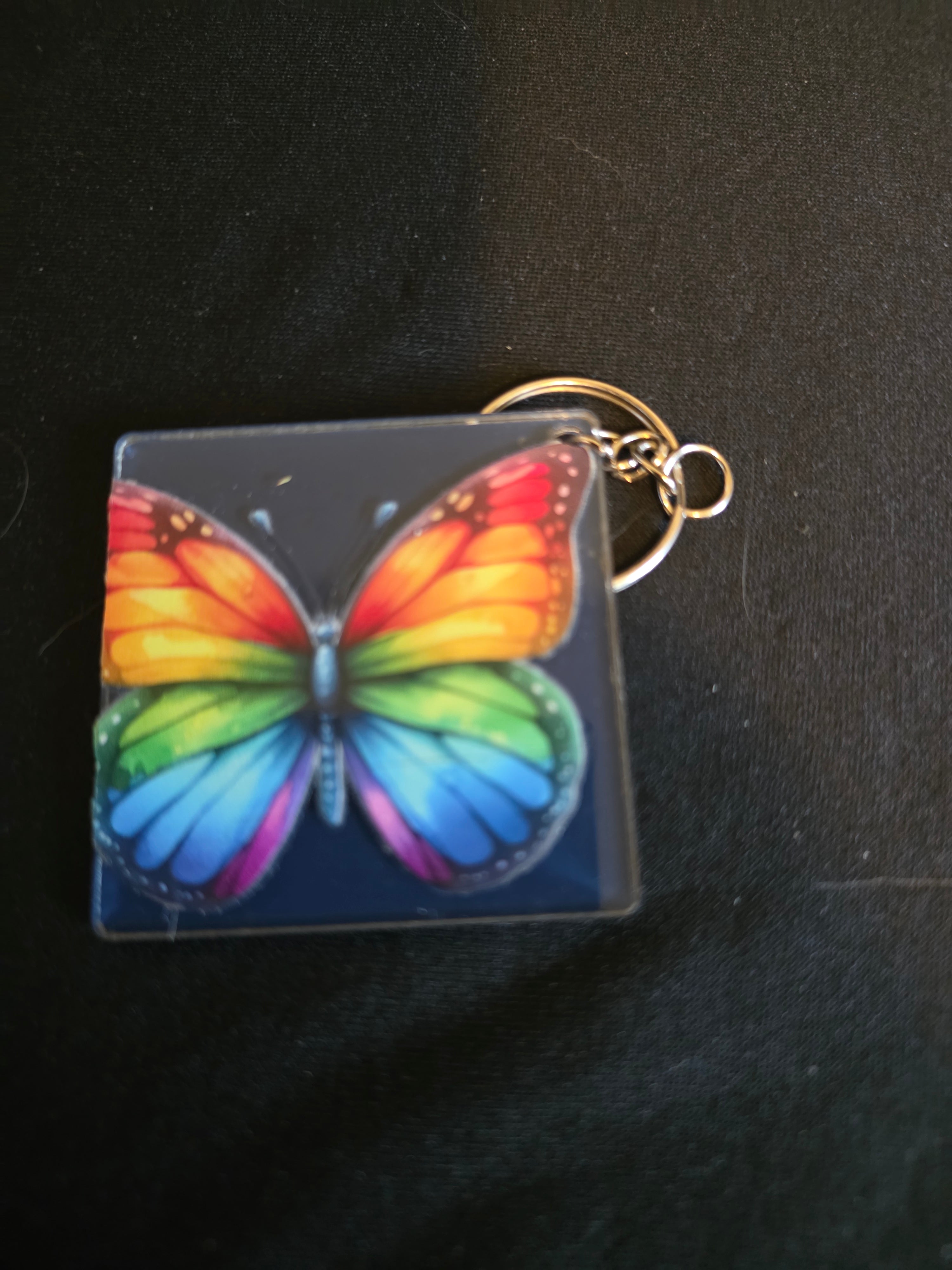Handmade Acrylic Square Keychains – Assorted Designs