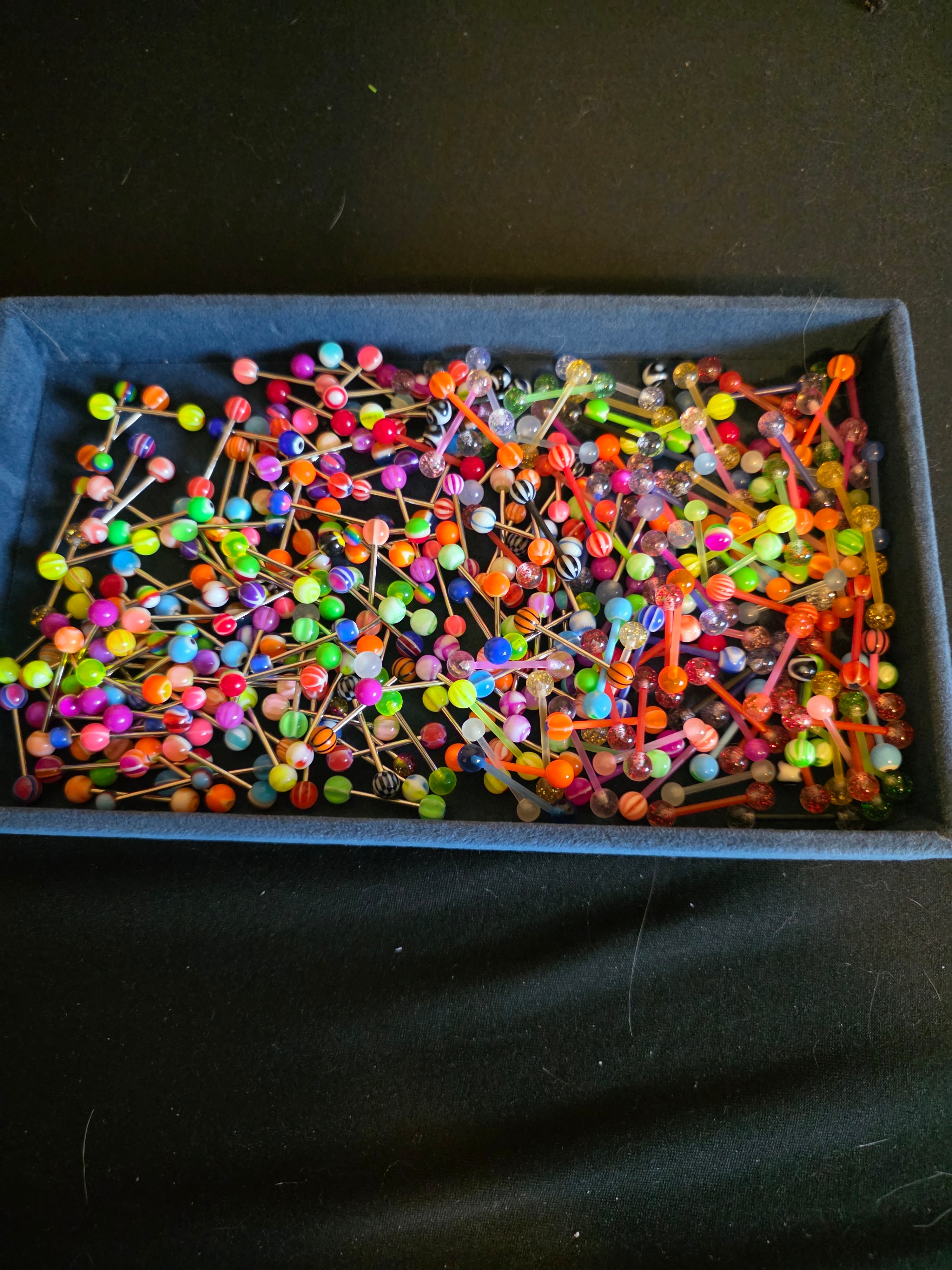 Random Tongue/nipple Ring Collection – Acrylic & Metal Styles