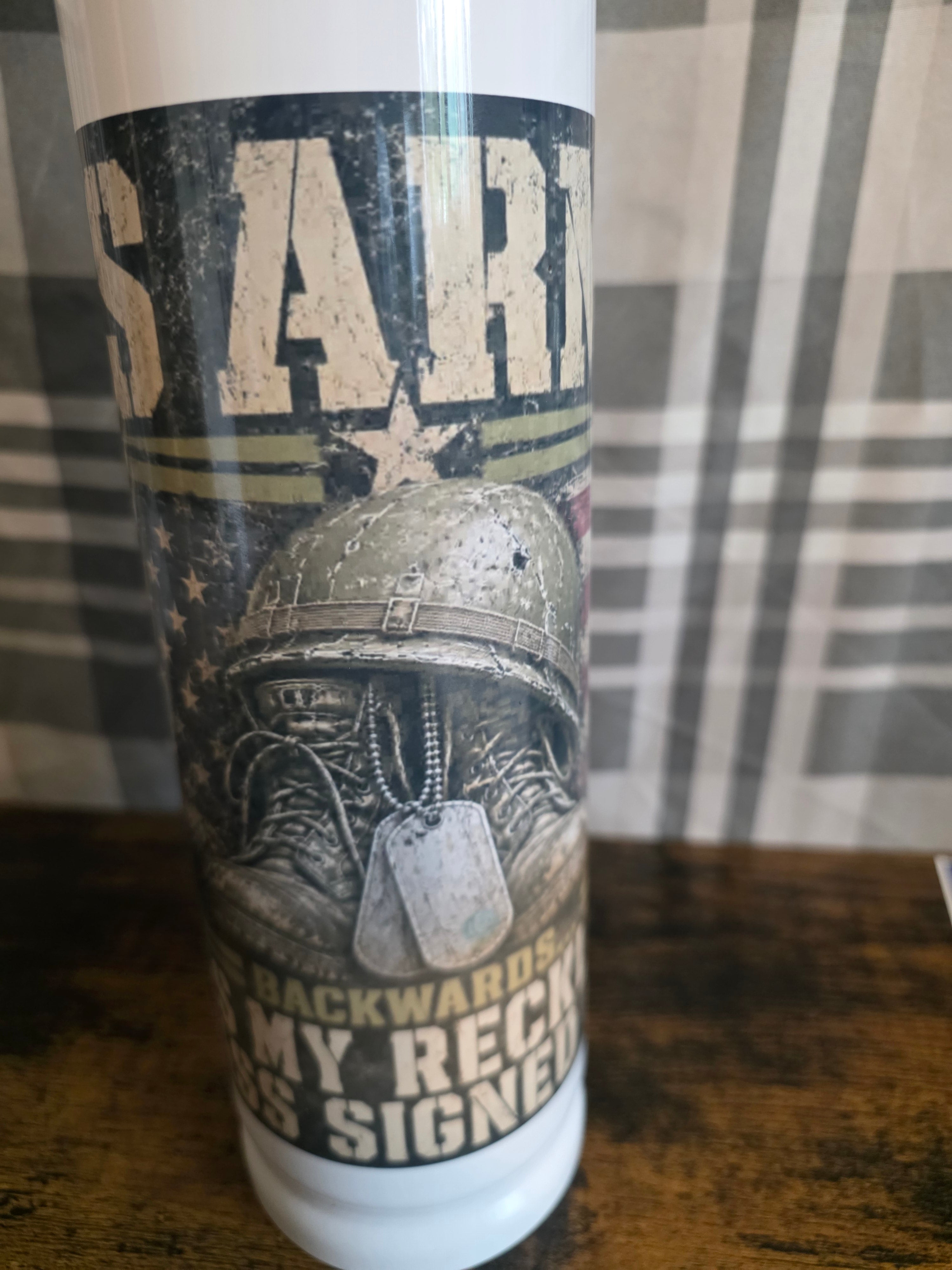 U.S. Army "Yes, My Reckless A** Signed Up" 32 oz Bullet Thermos