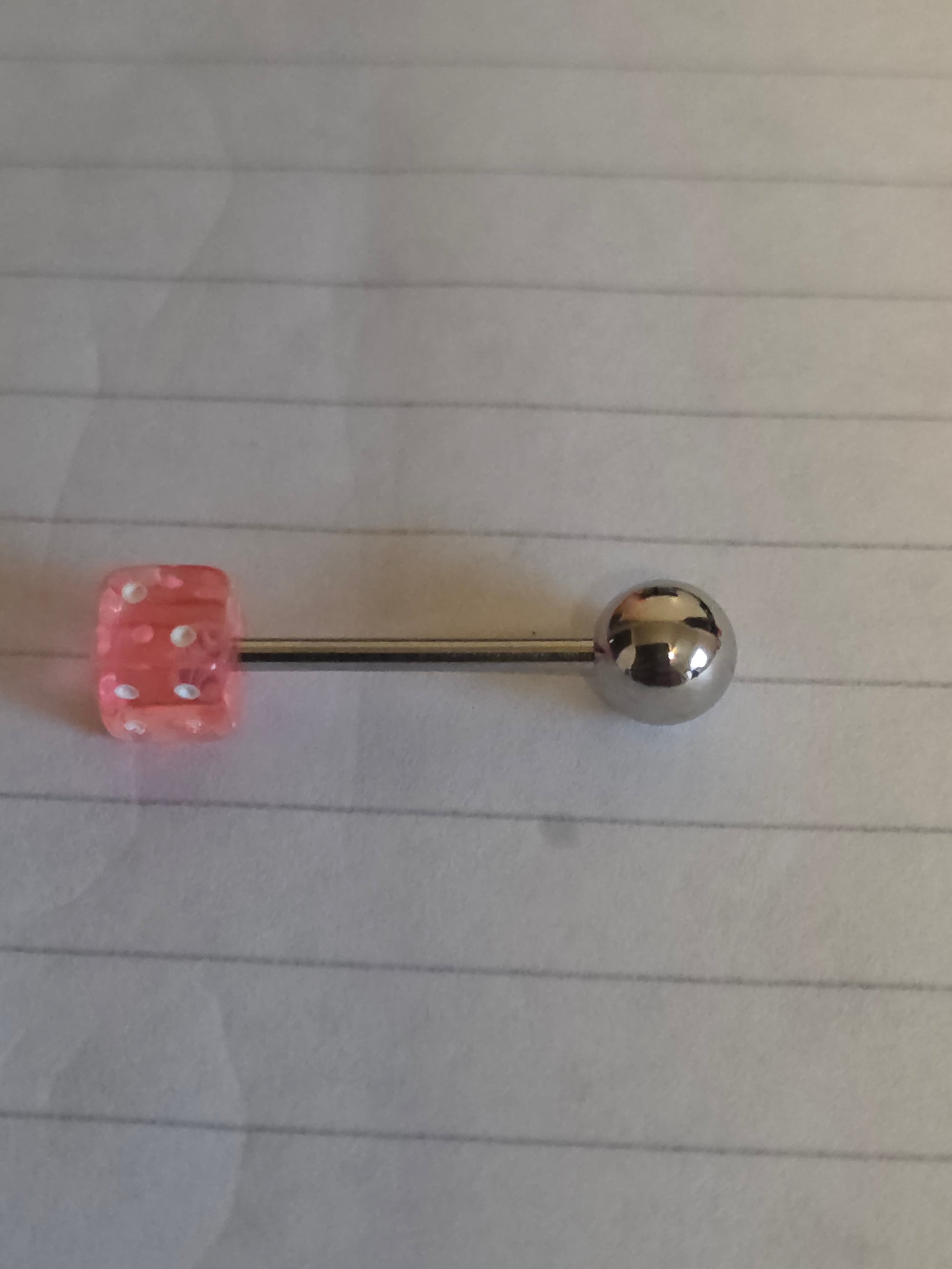 Dice Tongue Ring - Surgical Steel