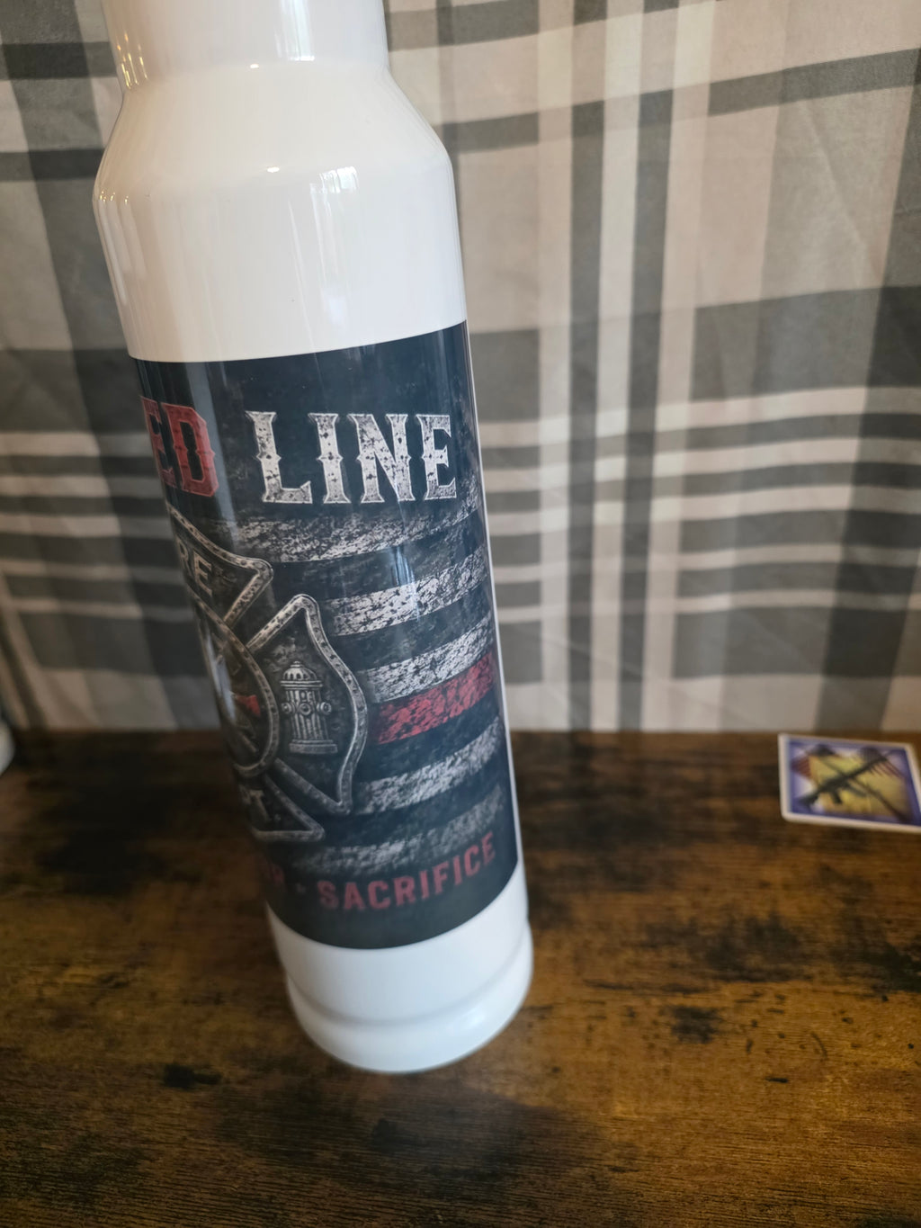Thin Red Line Firefighter 32 oz Bullet Thermos – Courage, Honor & Sacrifice