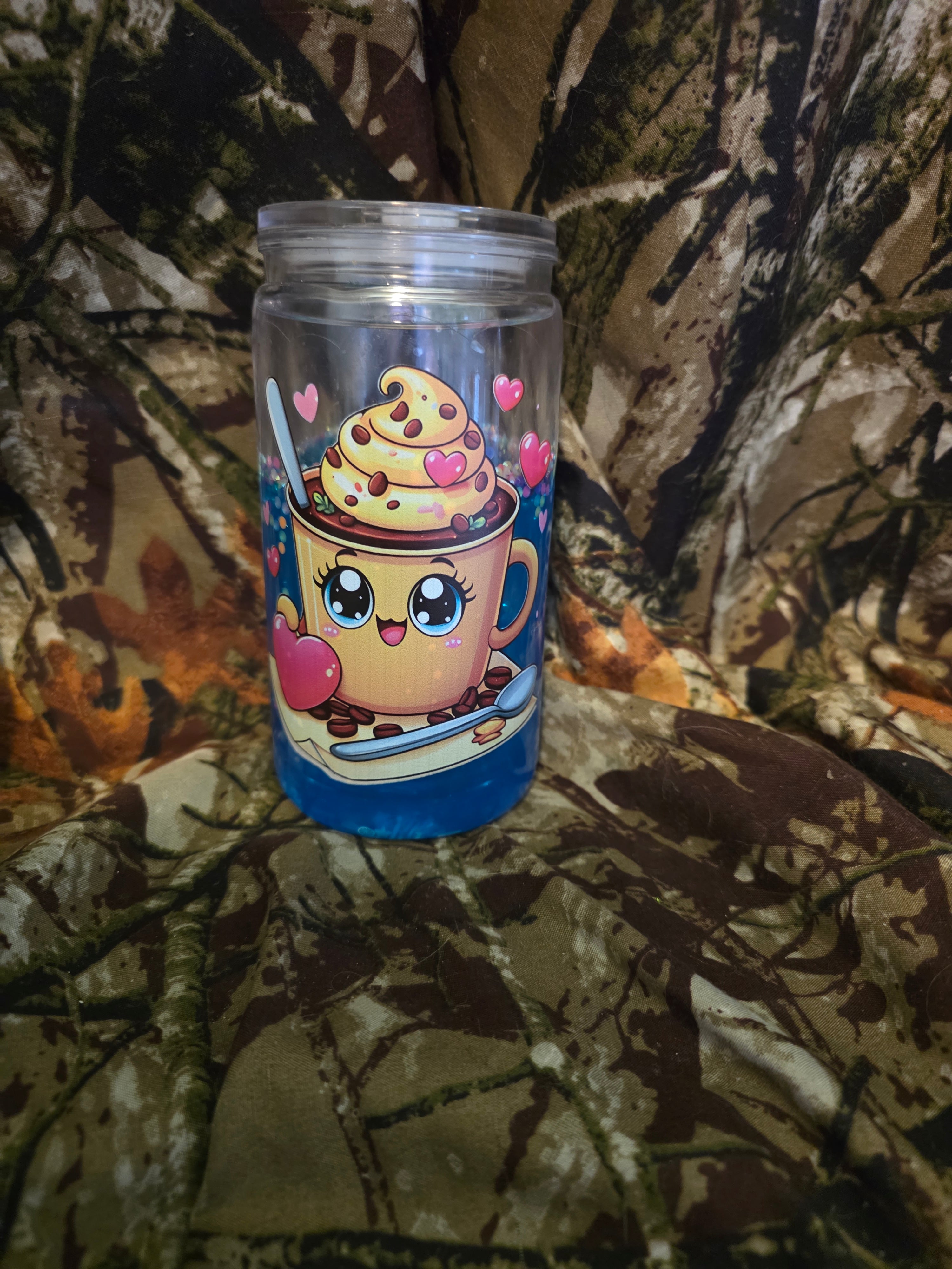 16 oz Plastic Snow Globe Tumbler – Cute Hot Cocoa Design