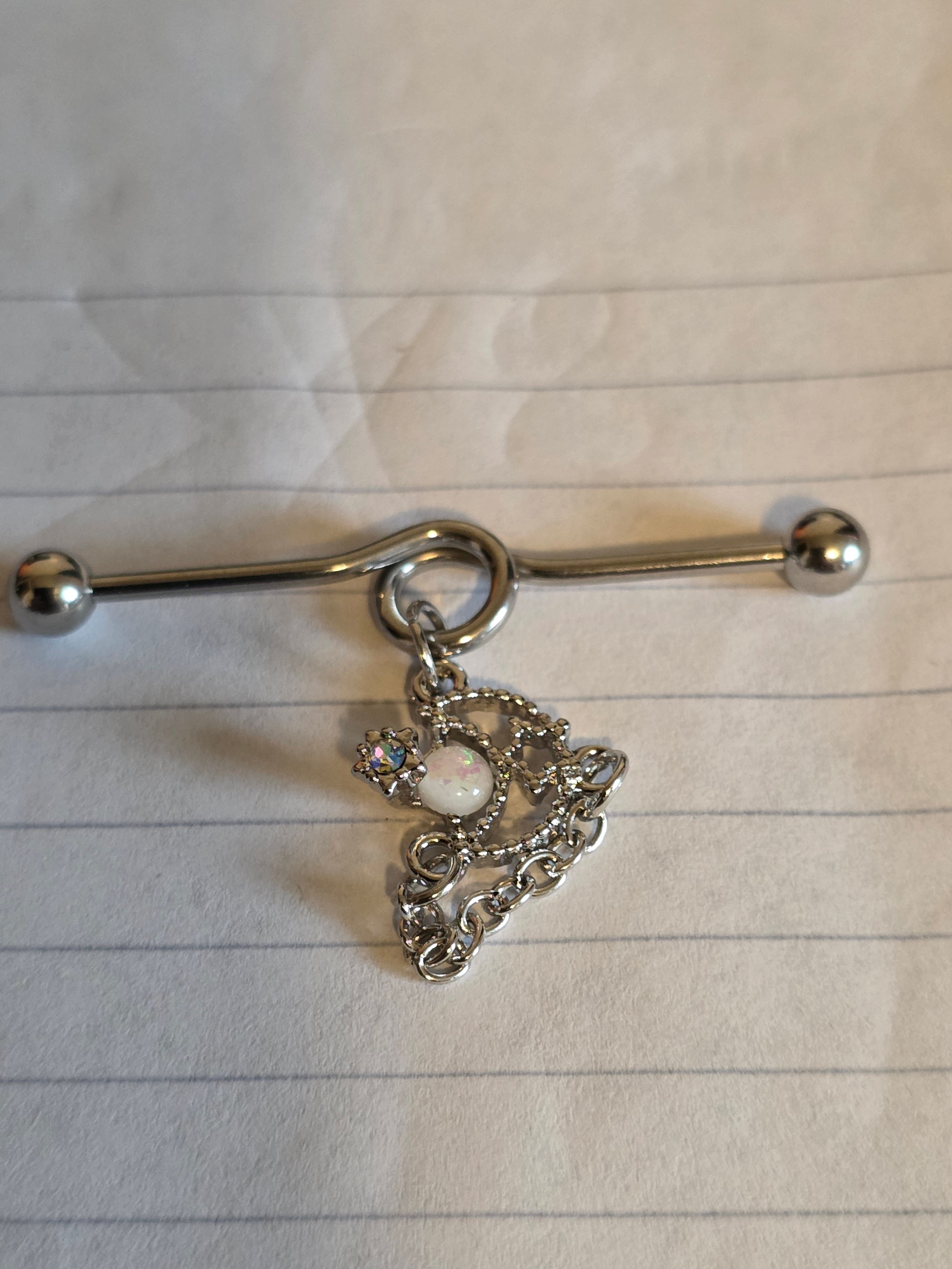 Surgical Steel Industrial Bar Collection – Hearts, Chains & Dangle Designs