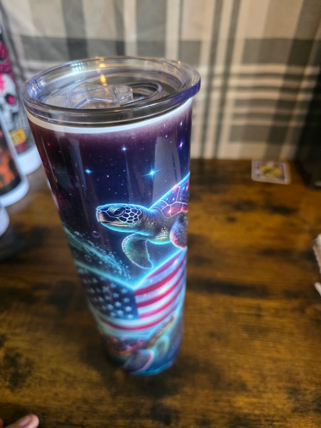 Patriotic Sea Turtle Heart 30 oz Skinny Tumbler