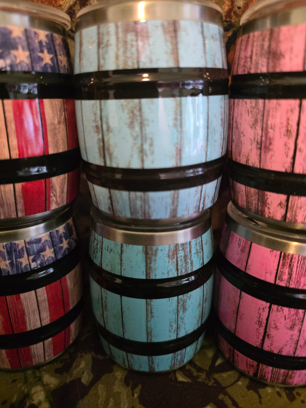 Rustic Barrel Style Stainless Steel Tumblers – Choose Your Design