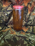 20 oz Plastic Snow Globe Tumbler – Amber Bubble Texture Glitter cup