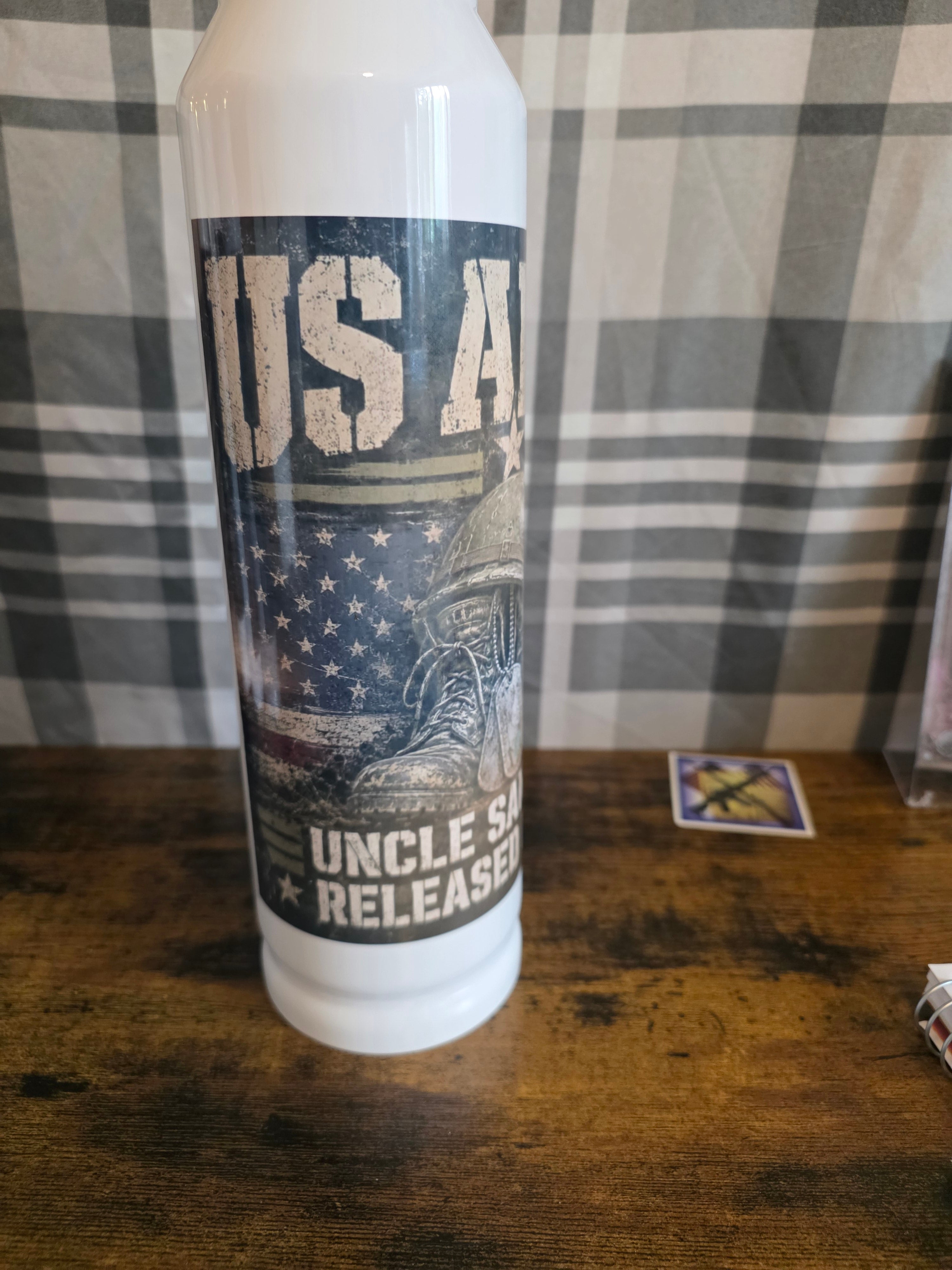 Uncle Sam Ain't Released Me Yet" 32 oz Bullet Thermos