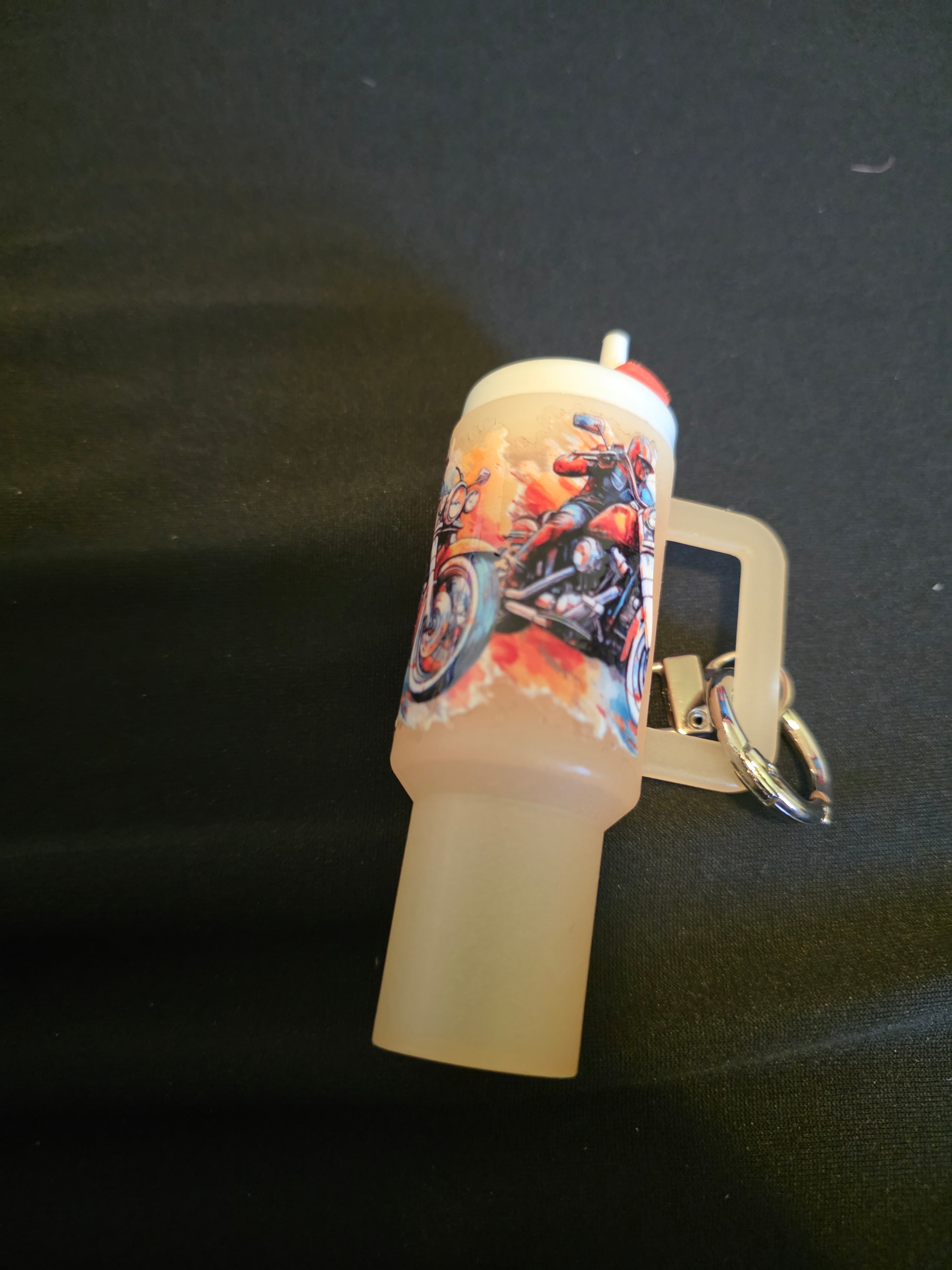 Motorcycle Mini Tumbler Keychain & ChapStick Holder